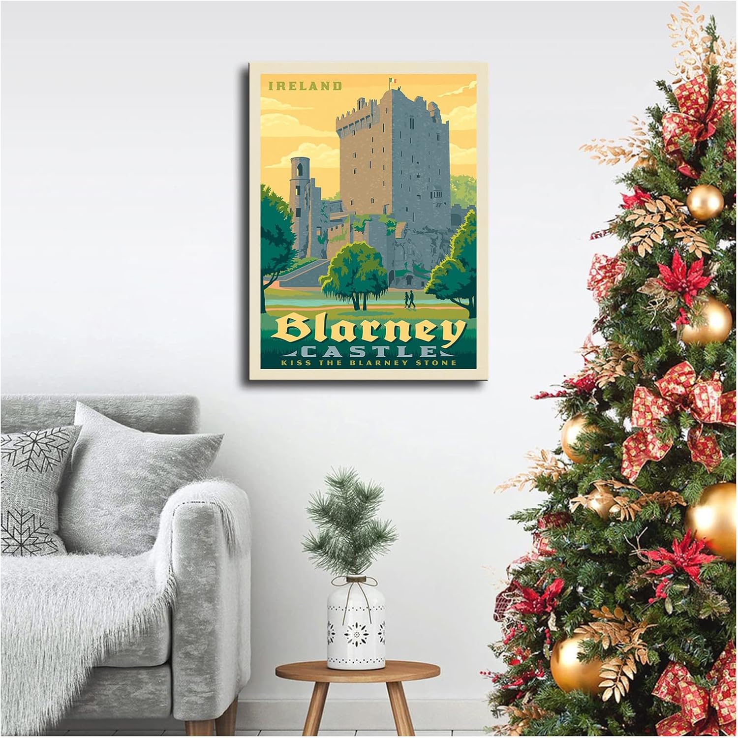 FysaH Ireland Blarney Castle Tegucigalpa – Pósteres vintage de viaje por la ciudad, arte de pared, decoración de habitación de preparación,