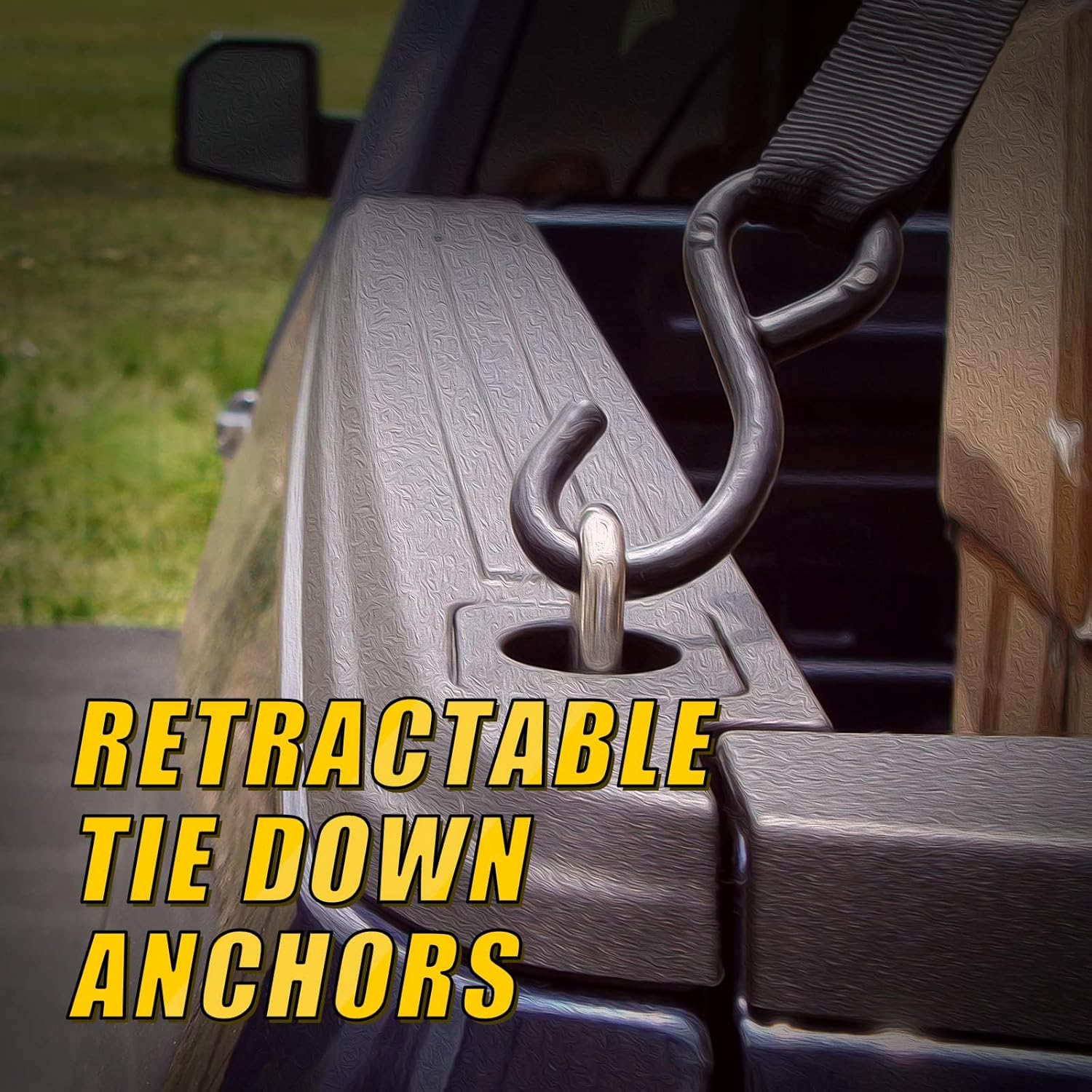 Anclajes de amarre retráctiles para pared lateral de caja de camioneta compatibles con F150 1998-2014, Ford Super Duty 1998-2016, Chevrolet