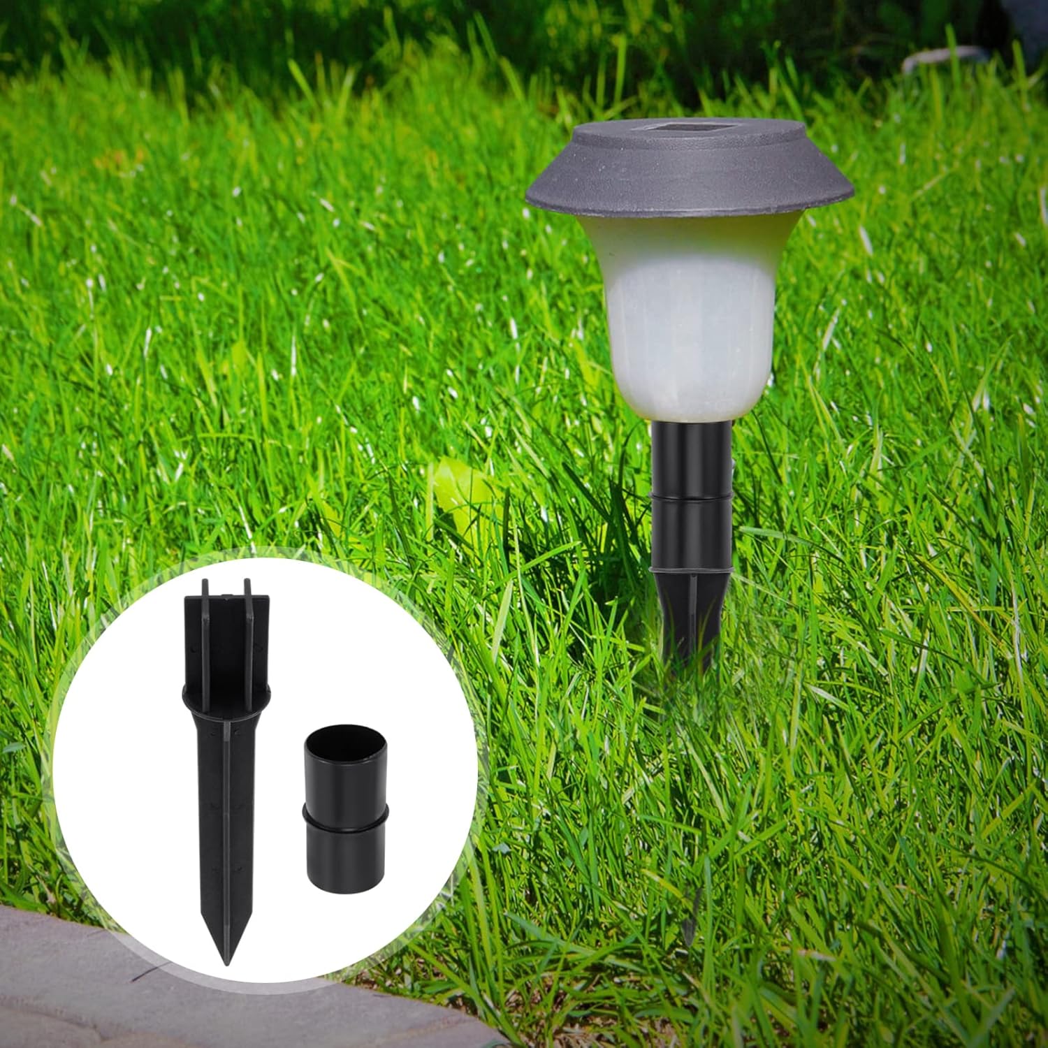 Uonlytech Luces LED para exteriores, 8 piezas, luz solar, estacas de repuesto para lámpara solar, estacas de tierra, estacas de luz solar, estacas