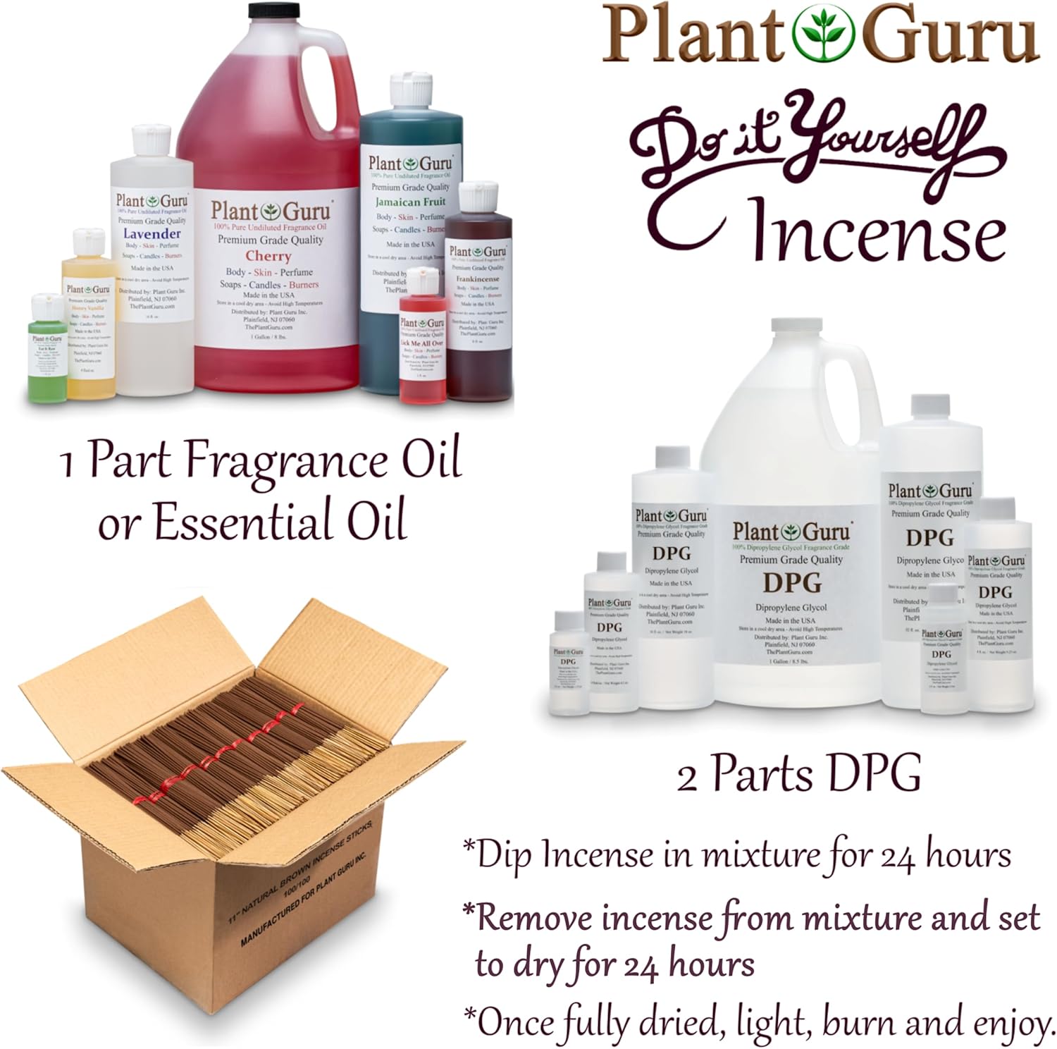 Plant Guru Dipropilenglicol DPG 8 oz. Aceite portador de grado de fragancia, ideal para hacer incienso, perfume y aceites corporales.