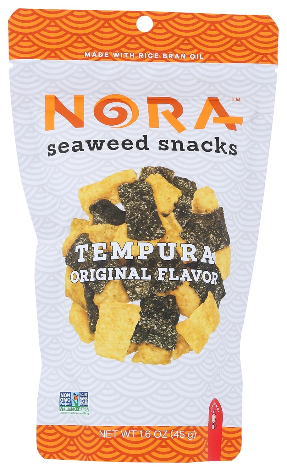 Nora Snacks Tempura Bocadillo de algas marinas crujientes de sabor original, sin gluten, sin OMG, 1.6 onzas (paquete de 12)