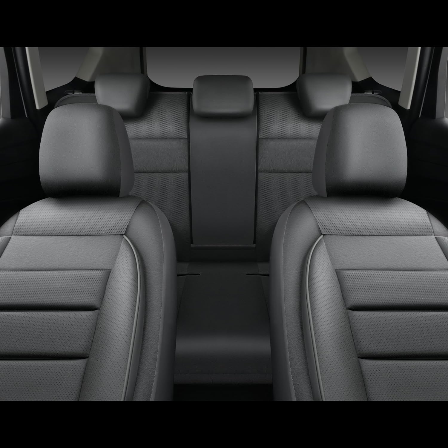 CAR PASS Juego completo de fundas de asiento de cuero, universal, resistentes al agua, soporte de respaldo de espuma 3D, comodidad de lujo, 5