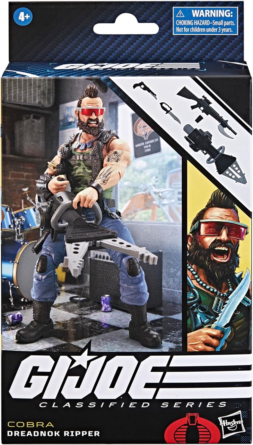 G.I. Joe Classified Series Dreadnok Ripper, figura de acción coleccionable, 102, figuras de acción de 6 pulgadas para niños y niñas, con 6 piezas de