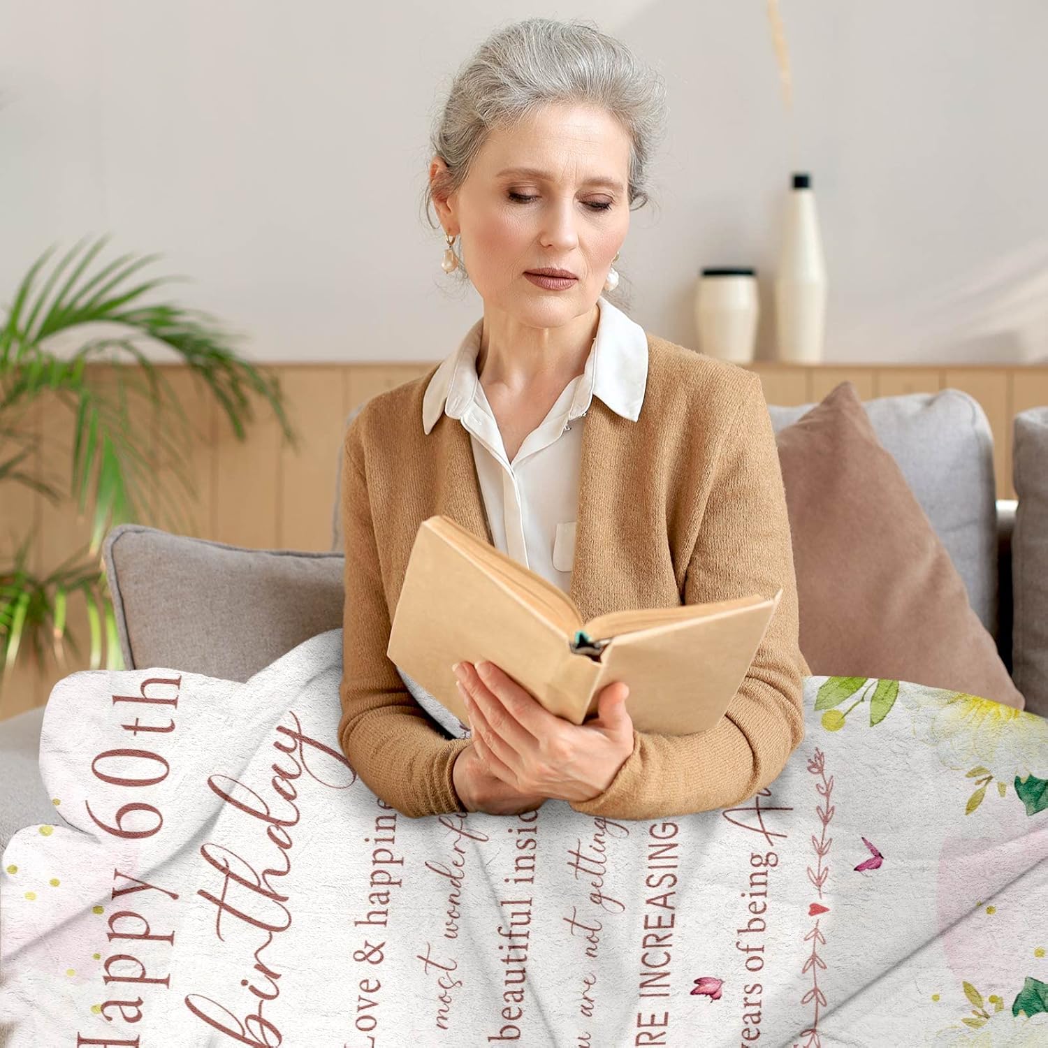 AIYUBOFUN Manta de regalo de 60 cumpleaños para mujer, regalos de cumpleaños 60 para mujeres, regalos de cumpleaños de 1963 para mujeres, regalos
