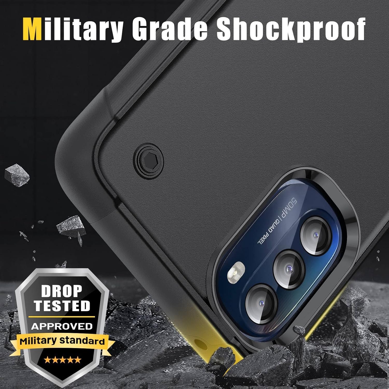 YmhxcY Funda para Moto G 5G 2022 Motorola G 5G 2022 con soporte y 2 protectores de pantalla a prueba de explosiones, grado militar a prueba de