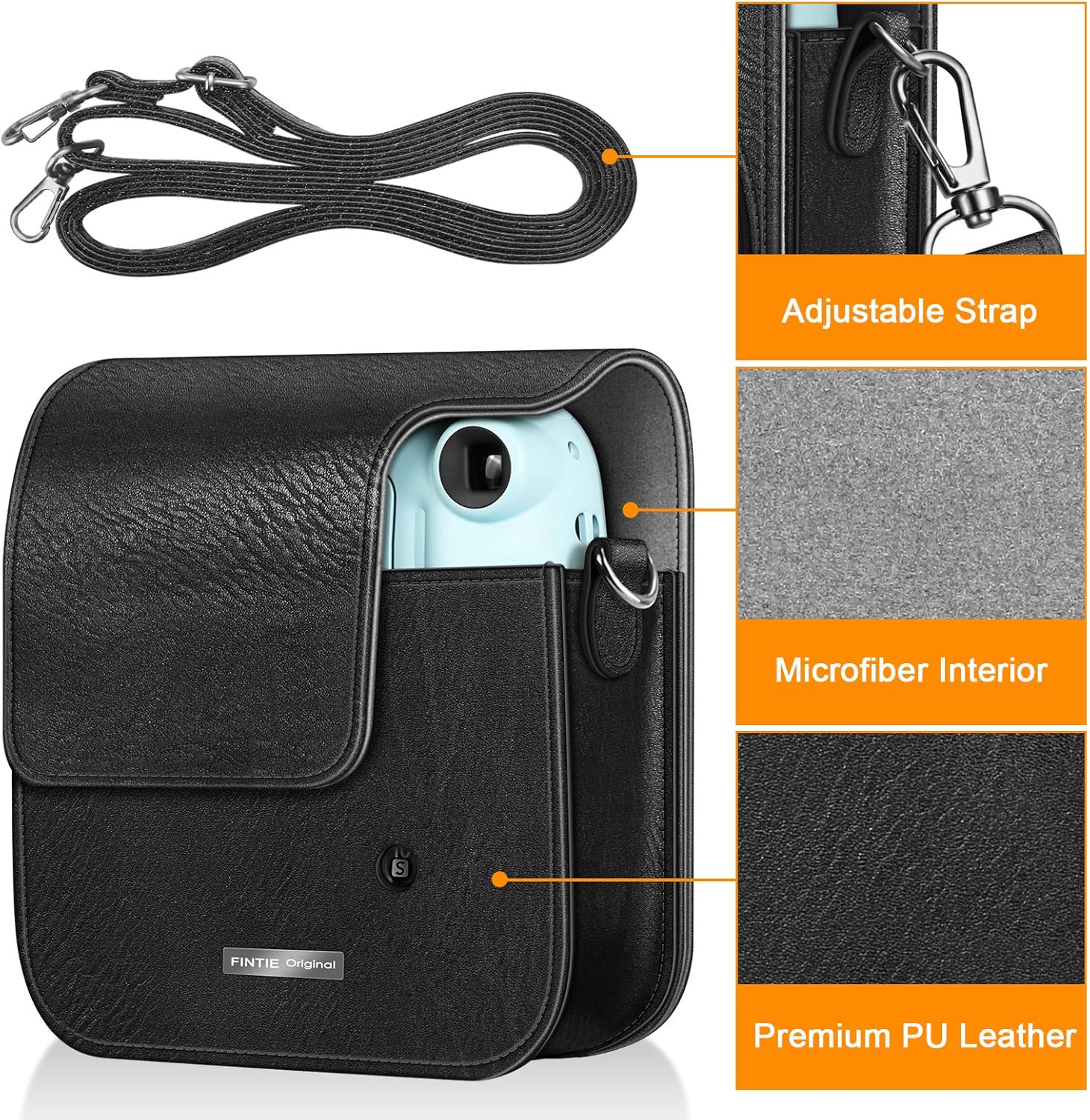 Fintie Protective Case for Fujifilm Instax Mini 11 Instant Camera – Premium Vegan Leather Bag Cover with Removable Adjustable Strap