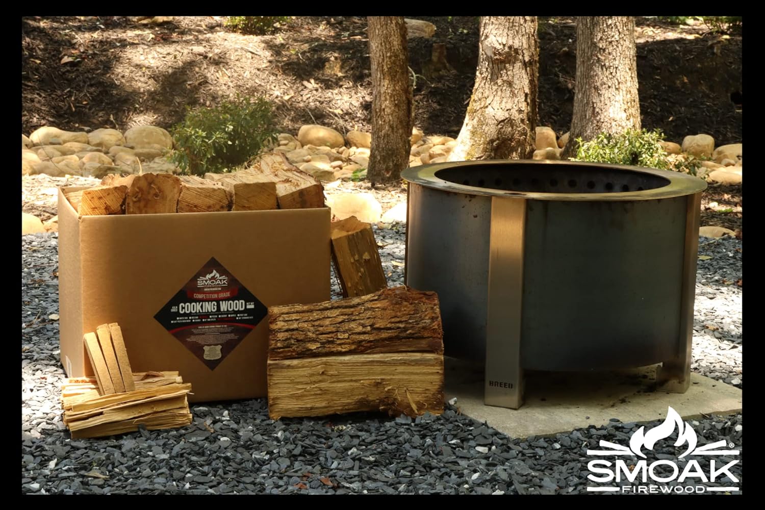 Smoak Firewood Troncos de madera y leña prémium de 12 pulgadas de longitud, utilizados para parrillas, ahumadores, hornos de pizza, fogatas o