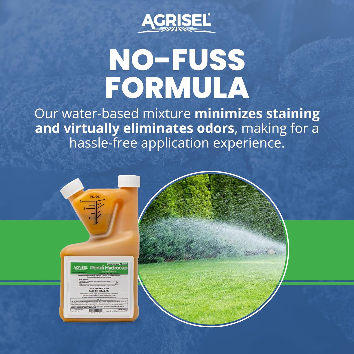 Pendi Hydrocap – Herbicida con fórmula pre-emergente, eficaz en más de 40 hierbas y hierbas de hoja ancha, sin manchas, bajo olor, se mezcla