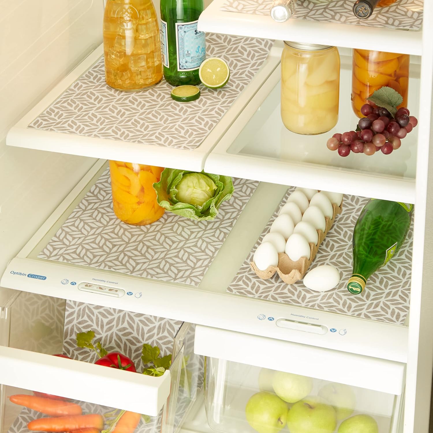 DII Colección de revestimientos para refrigerador, no adhesivos, se pueden cortar para adaptar su tamaño, 12 x 24pulgadas, diseño de hoja abstracta