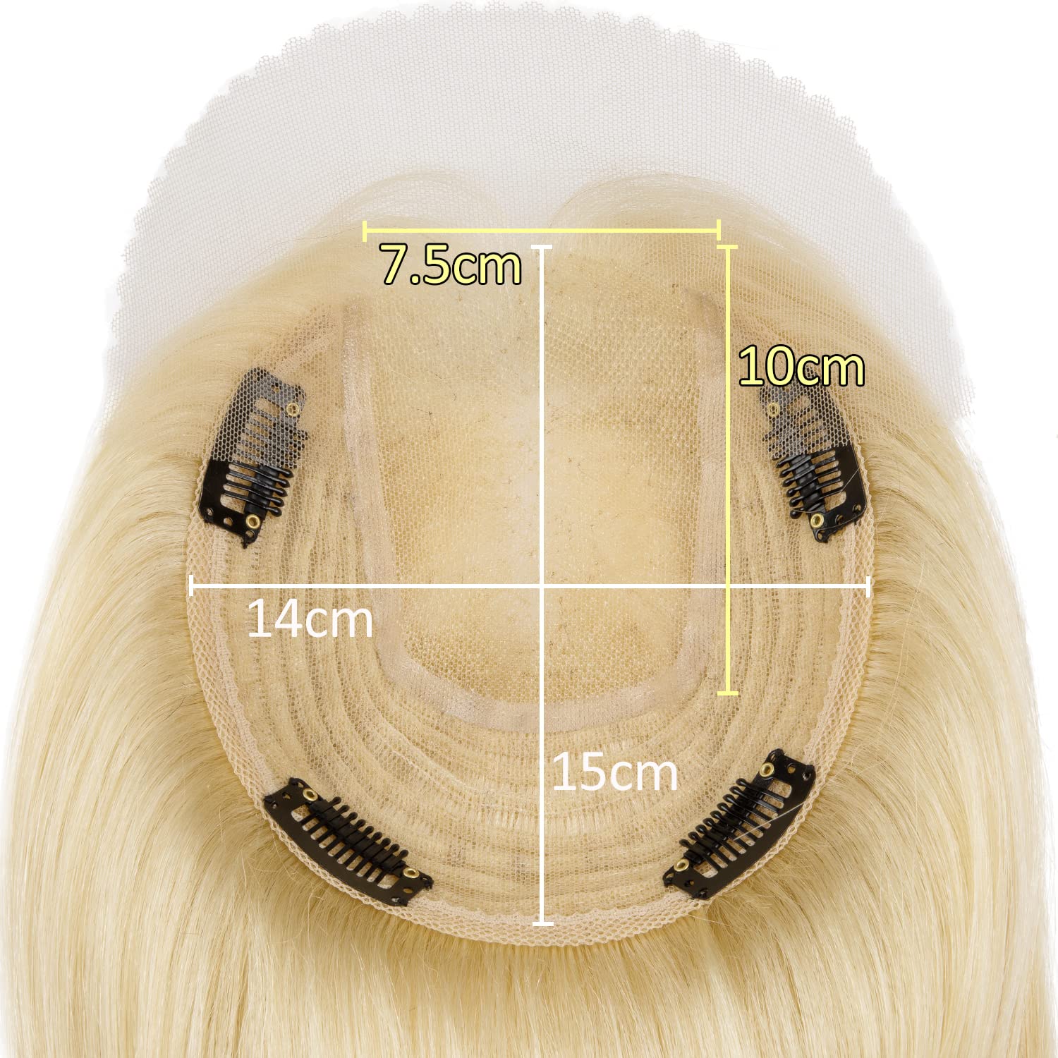 Teresa – Parte superior de encaje frontal, postizo mono, cierre de cabello humano con clip, cabello atado a mano, piezas de cabello monofásico para
