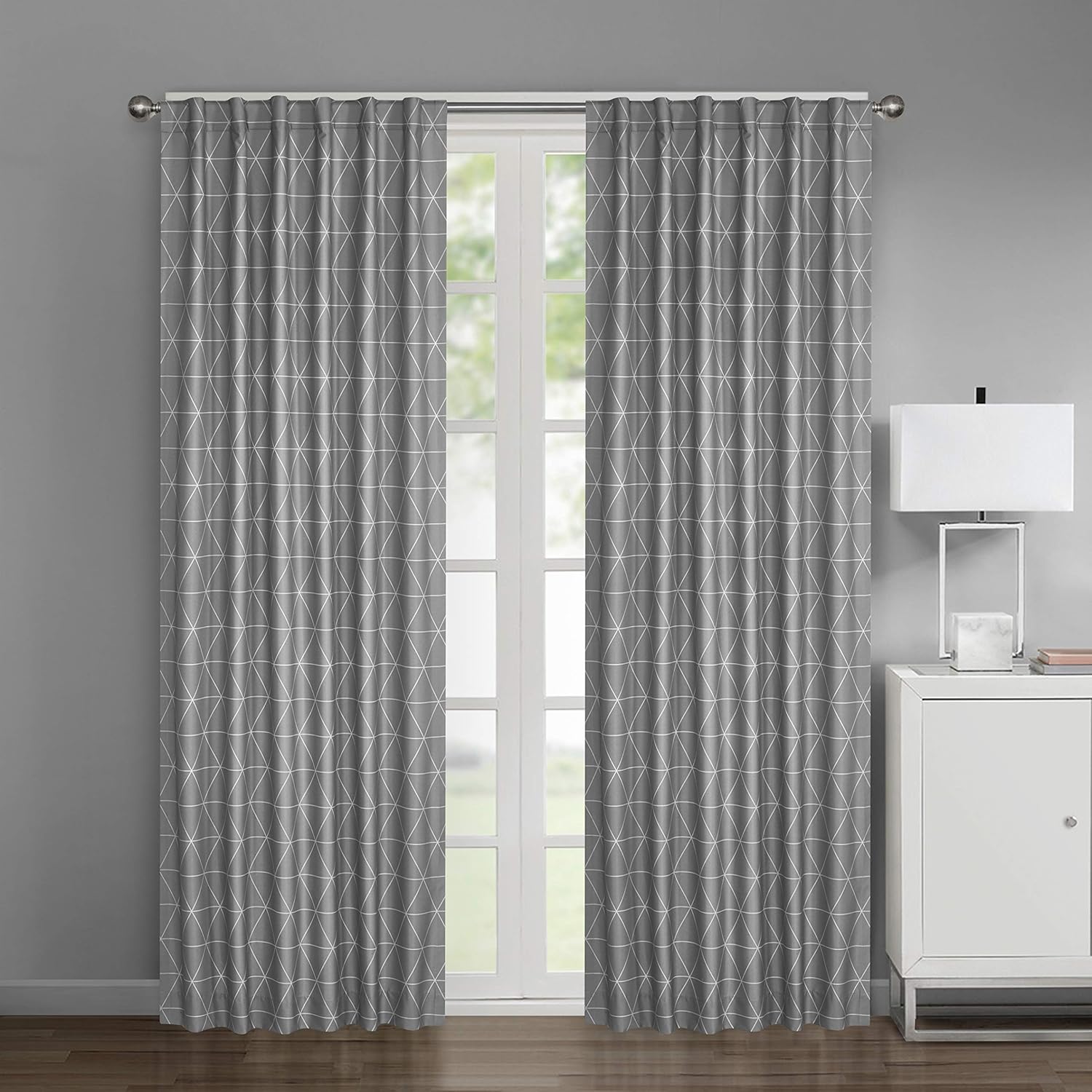 Ariana – Paquete de 2 paneles de ventana con bolsillo para cortinero para oscurecimiento de habitación