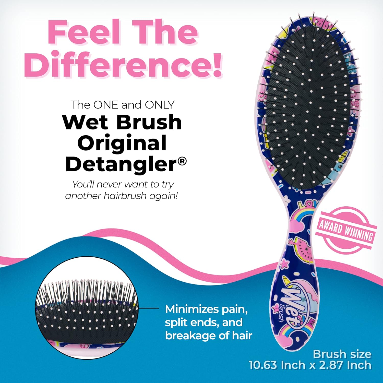 Wet Brush – Cepillo Original Detangler para todo tipo de cabello, con cerdas IntelliFlex ultrasuaves que se deslizan con facilidad por los nudos,