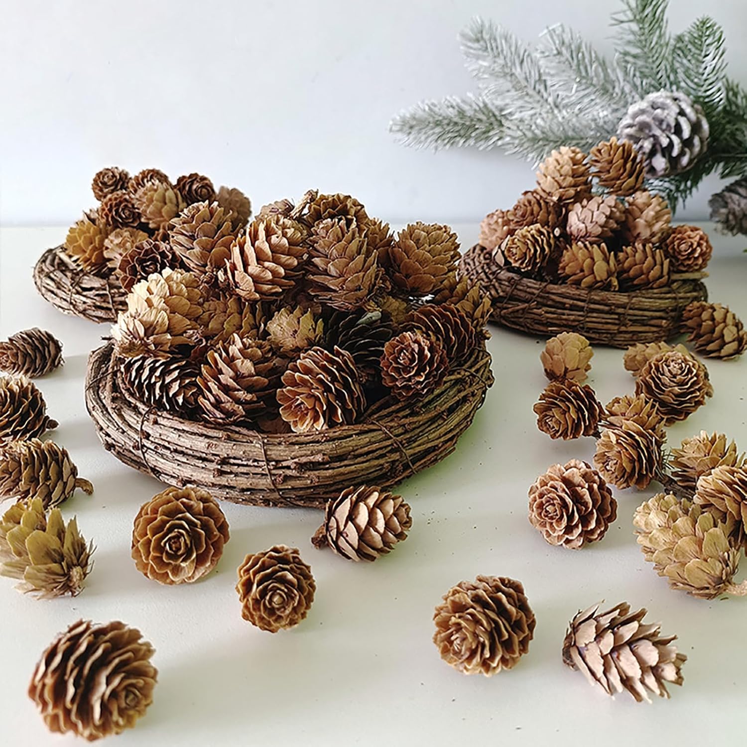 OSTTRPO Conos grandes de pino natural, piñas rústicas de Navidad a granel para manualidades y Navidad, Acción de Gracias, decoración de manualidades