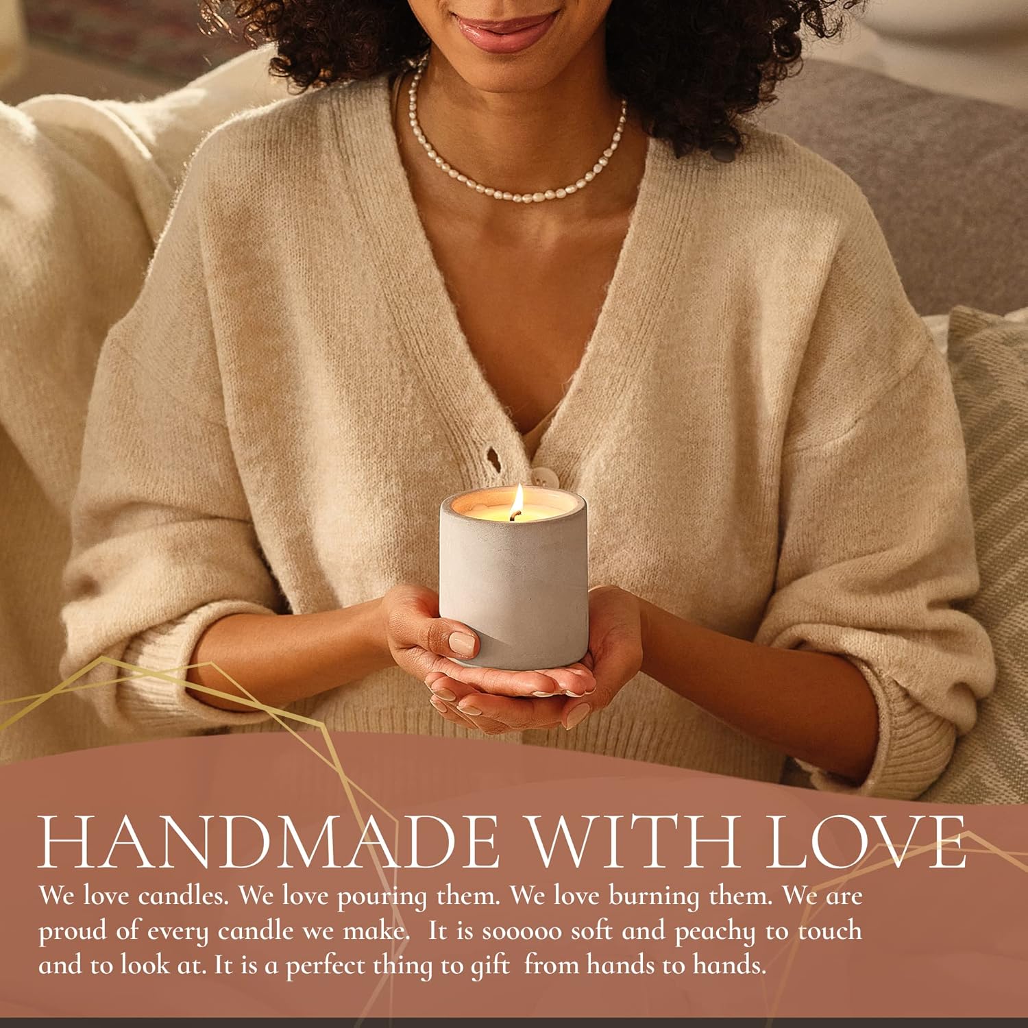 Velas perfumadas para el hogar, vela perfumada de aromaterapia para mujeres, vela de soja totalmente natural no tóxica, regalo en tarro de hormigón,