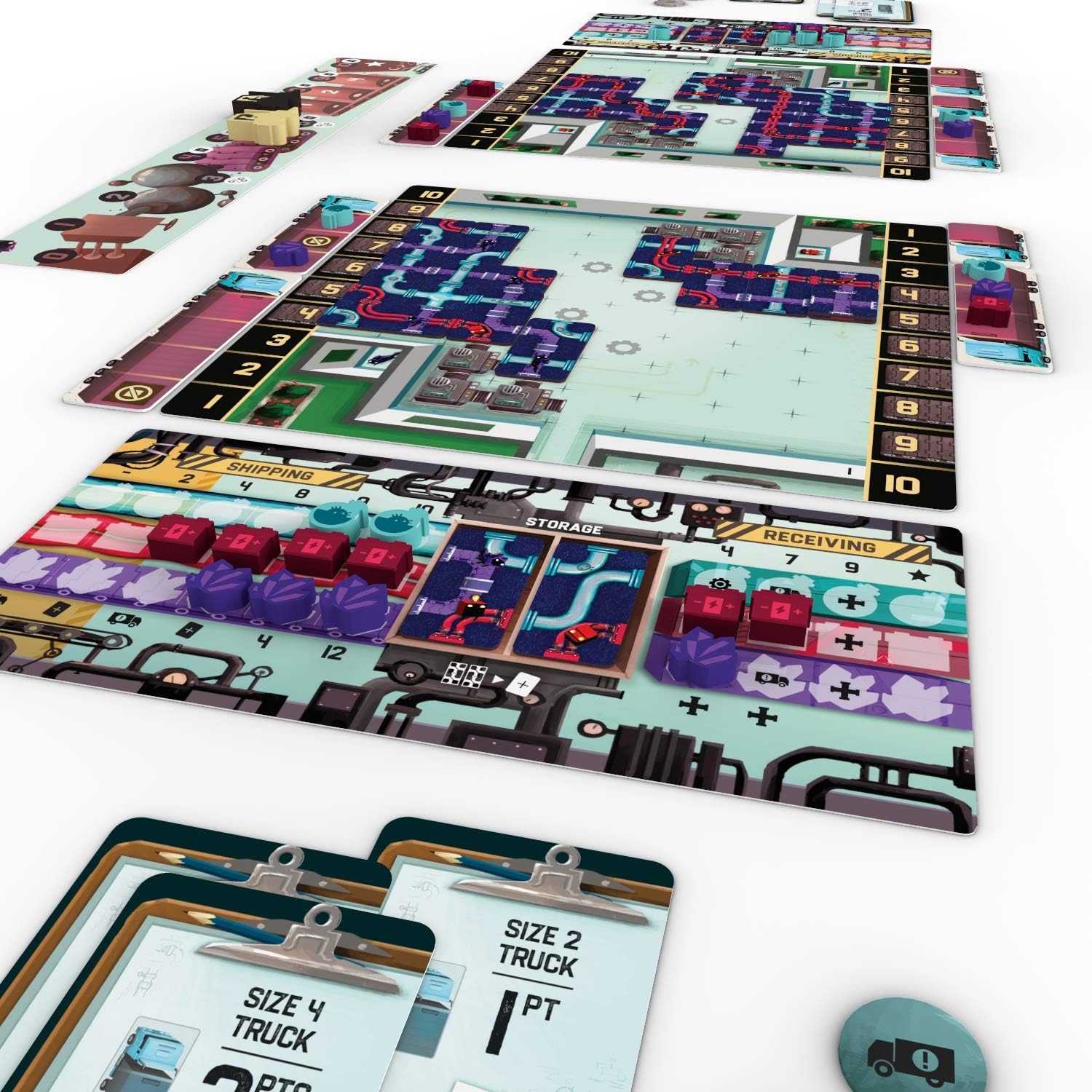 Capstone Games Curious Cargo, juego de mesa de estrategia, 6 tableros de jugadores únicos incluidos y 2 modos de juego, juego competitivo para 2