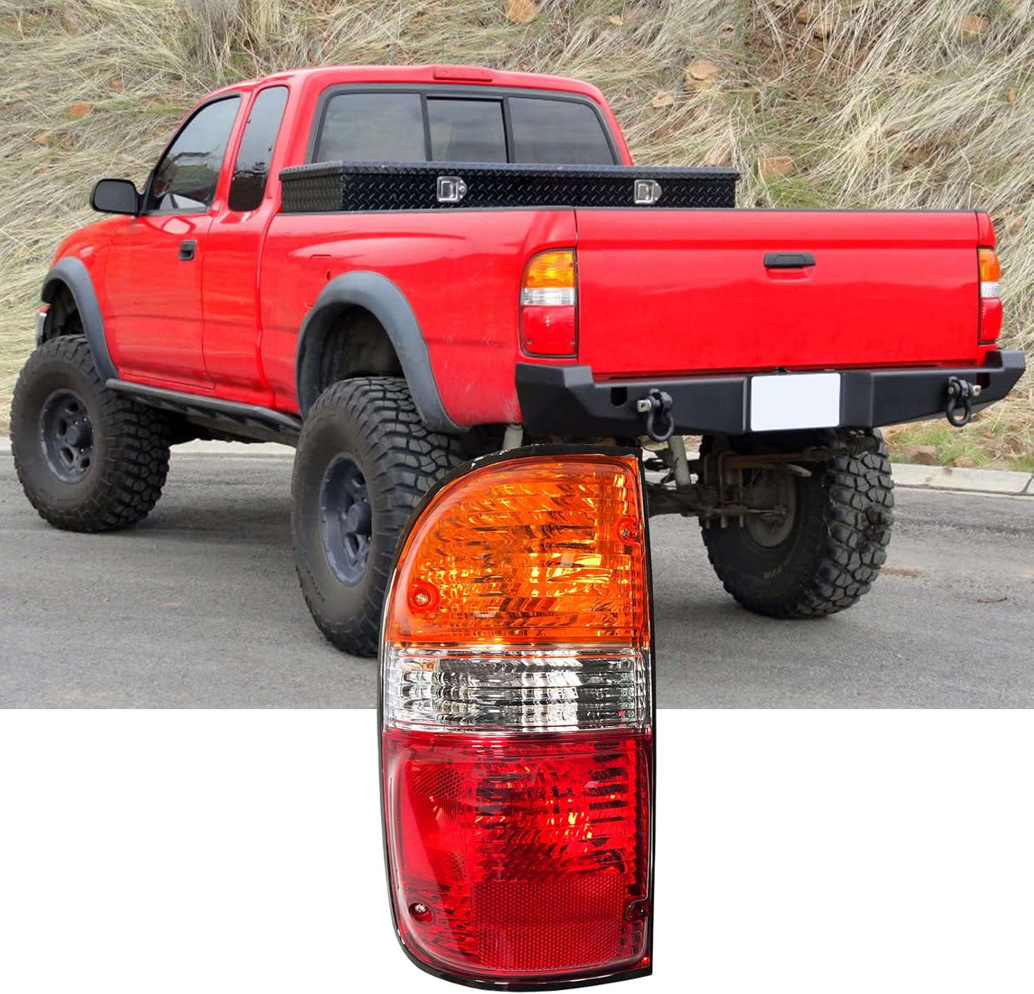 Rongxu – Conjunto de luz trasera para Toyota Tacoma compatible con 2001 2002 2003 2004, lámpara trasera de luz de freno lateral del conductor,