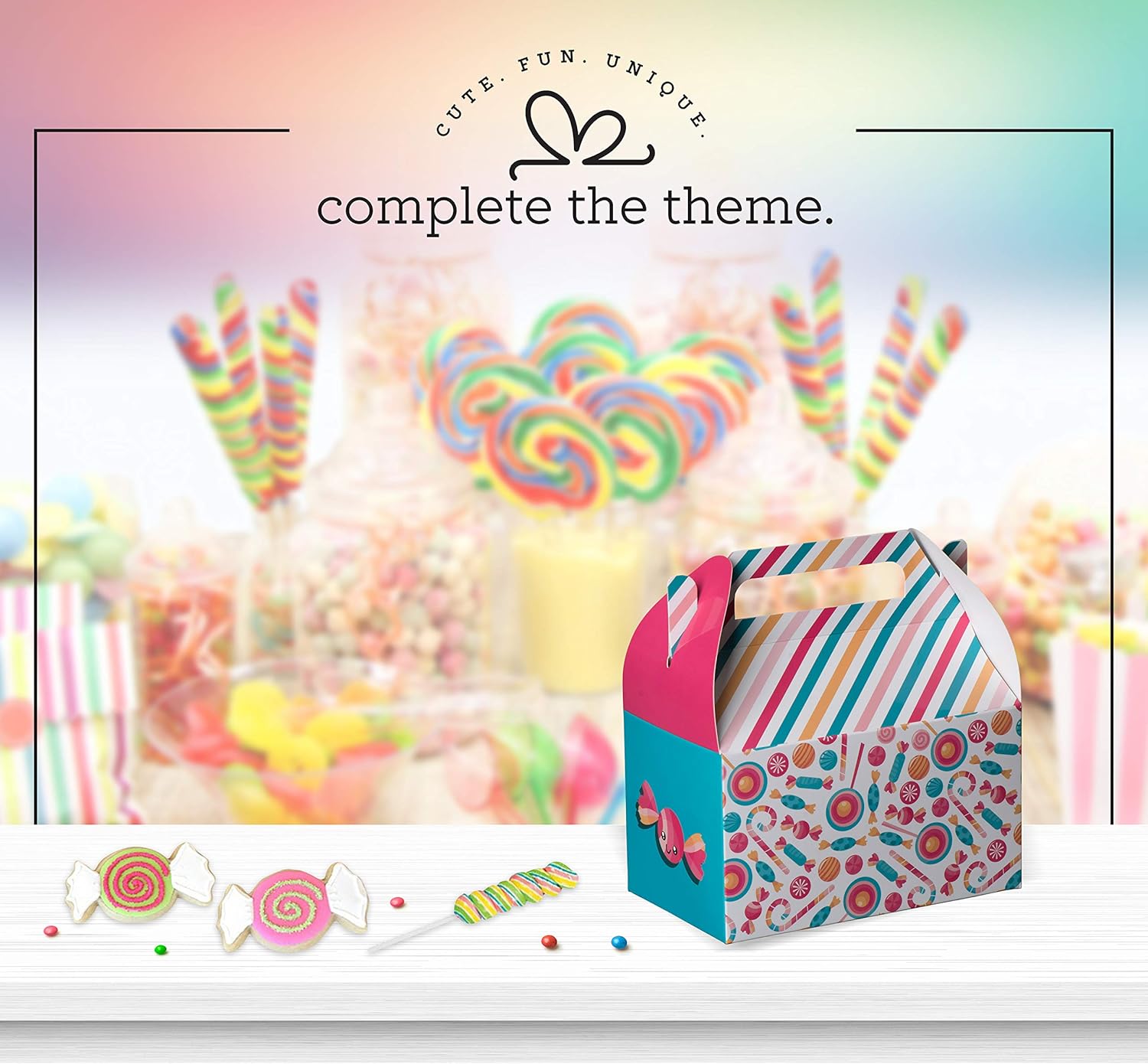 Hammont Cajas de papel (10 unidades) – Cajas de galletas para regalos de fiesta, bonitos diseños, perfectas para fiestas y celebraciones, 6.25 x
