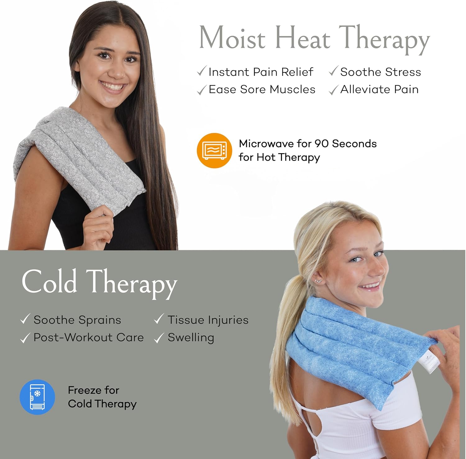 Almohadilla térmica para microondas para dolor de espalda, calambres, alivio de la artritis, almohadilla térmica con terapia de calor húmedo,