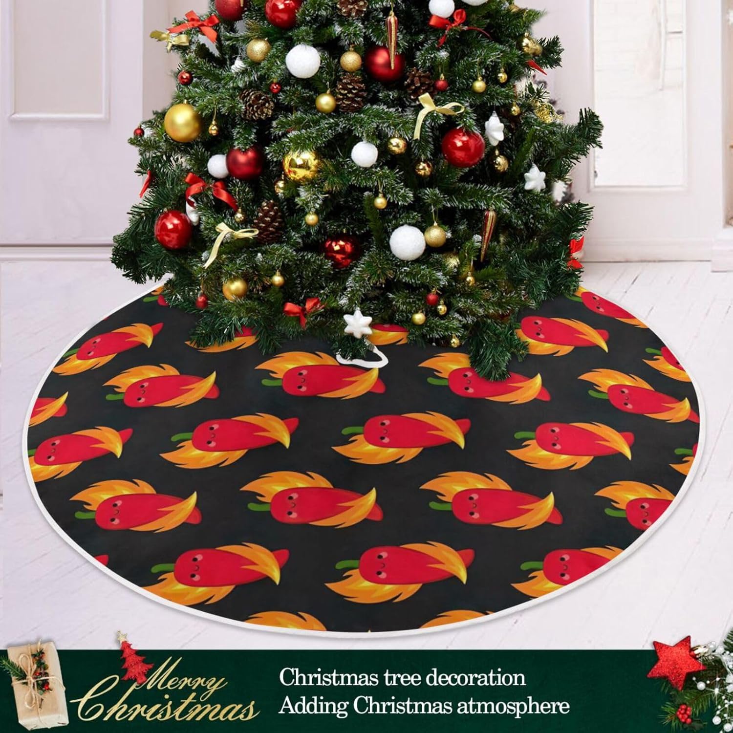 Faldones de árbol de velas, falda de árbol de lona, decoración de árboles Chrismast de 47.2 pulgadas, decoración de otoño