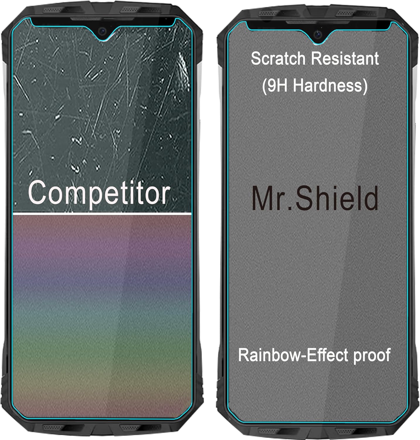Mr.Shield Paquete de 3 Protector de pantalla para Doogee S110 vidrio templado Vidrio japonés con dureza 9H Protector de pantalla