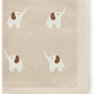 Hadetoto Manta de bebé 100% algodón de punto suave y acogedora manta de recepción con precioso elefante para niños recién nacidos, color camello, Hadetoto Manta de bebé 100% algodón de punto suave y acogedora manta de recepción con precioso elefante para niños recién nacidos, color camello,