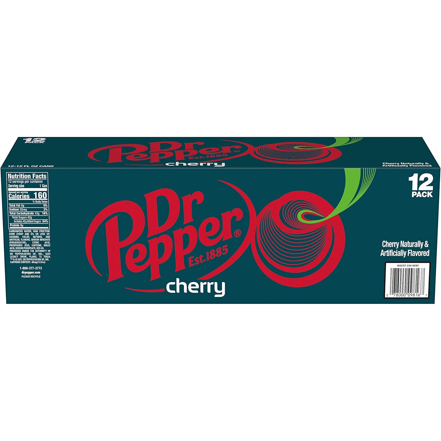 DR PEPPER – CEREZA, 12 onzas, paquete de 12