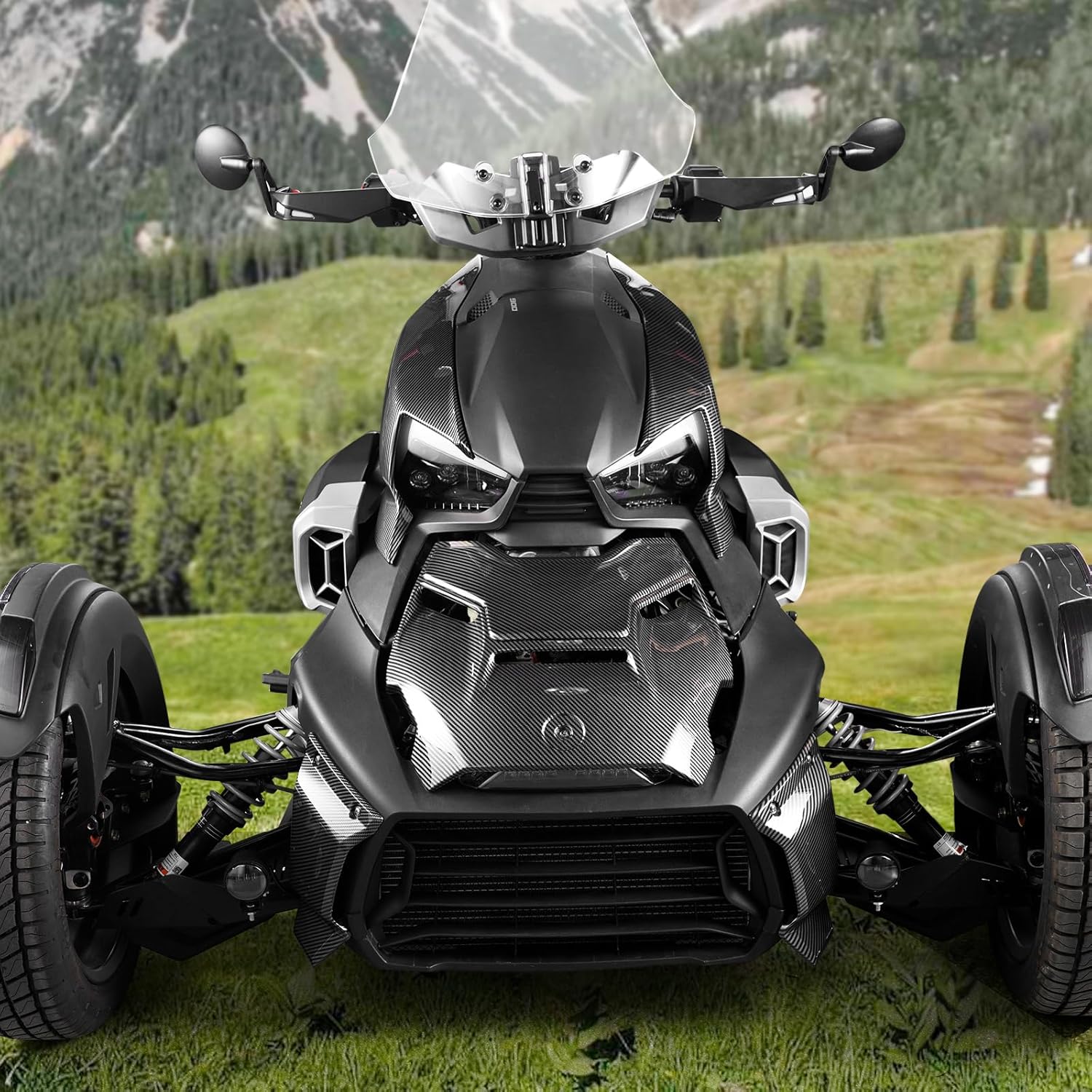 A & UTV PRO Panel de fibra de carbono para Ryker, Hood Scoop para Can-Am Ryker & Ryker Rally Edition 2019-2024, puede am ryker 600 900 accesorios,