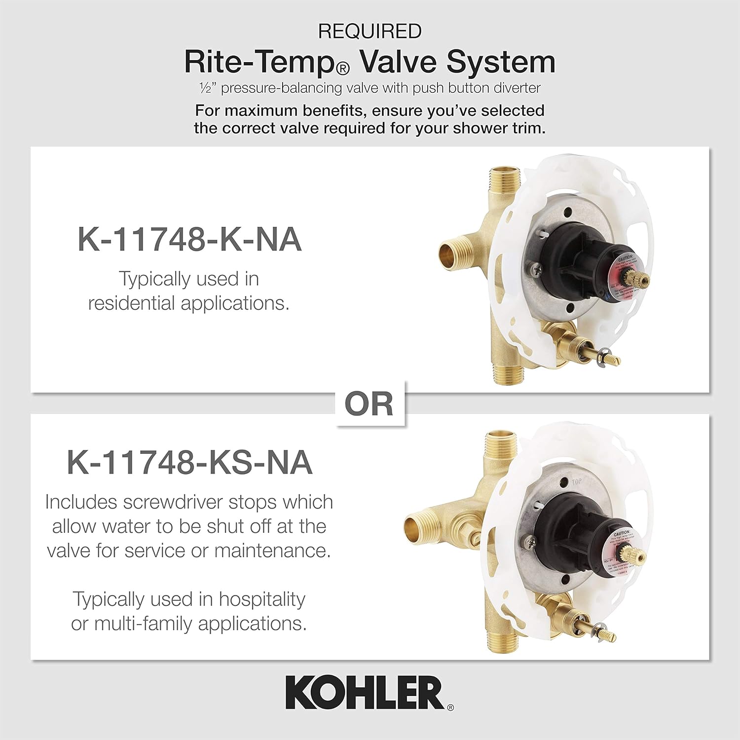 Kohler PURIST BS TRM WDIV, 35 SPT, LS HD-CRS