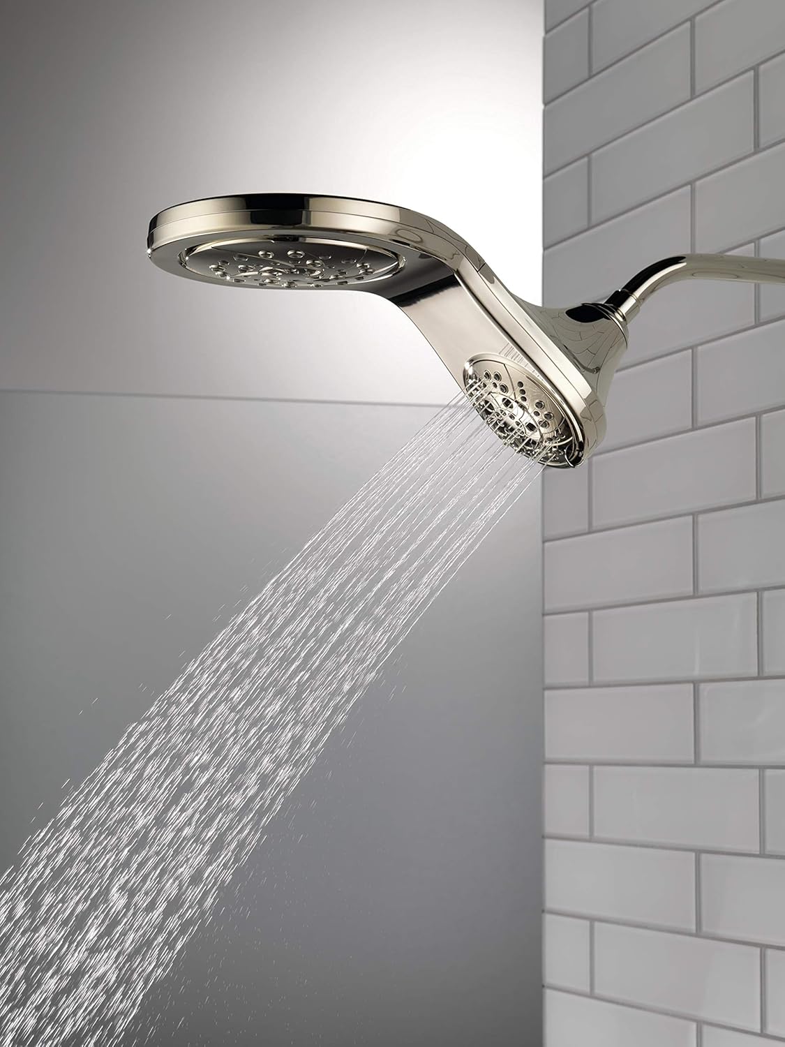 DELTA FAUCET 58581-PN-PK HydroRain H2OKinetic – Combo de ducha 2 en 1, flujo de agua de 1.75 GPM, níquel pulido