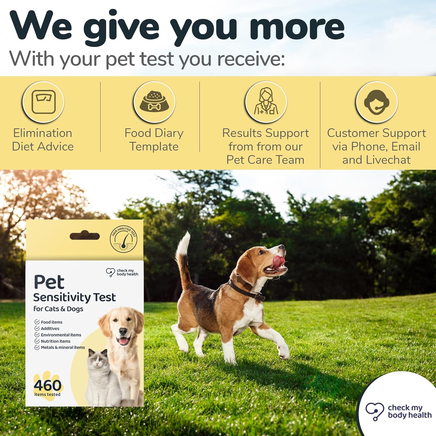 Prueba de sensibilidad e intolerancia para mascotas para gatos o perros, fácil de usar en casa prueba de sensibilidad para gatos y perros, 460