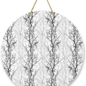 Welcome Sign for Front Door Decoration, Black Twig Grey Tree Branch Farmhouse 10 Inch Wreaths Hanging Sign Plaque Holiday Decor for Porch Garden Welcome Sign for Front Door Decoration, Black Twig Grey Tree Branch Farmhouse 10 Inch Wreaths Hanging Sign Plaque Holiday Decor for Porch Garden