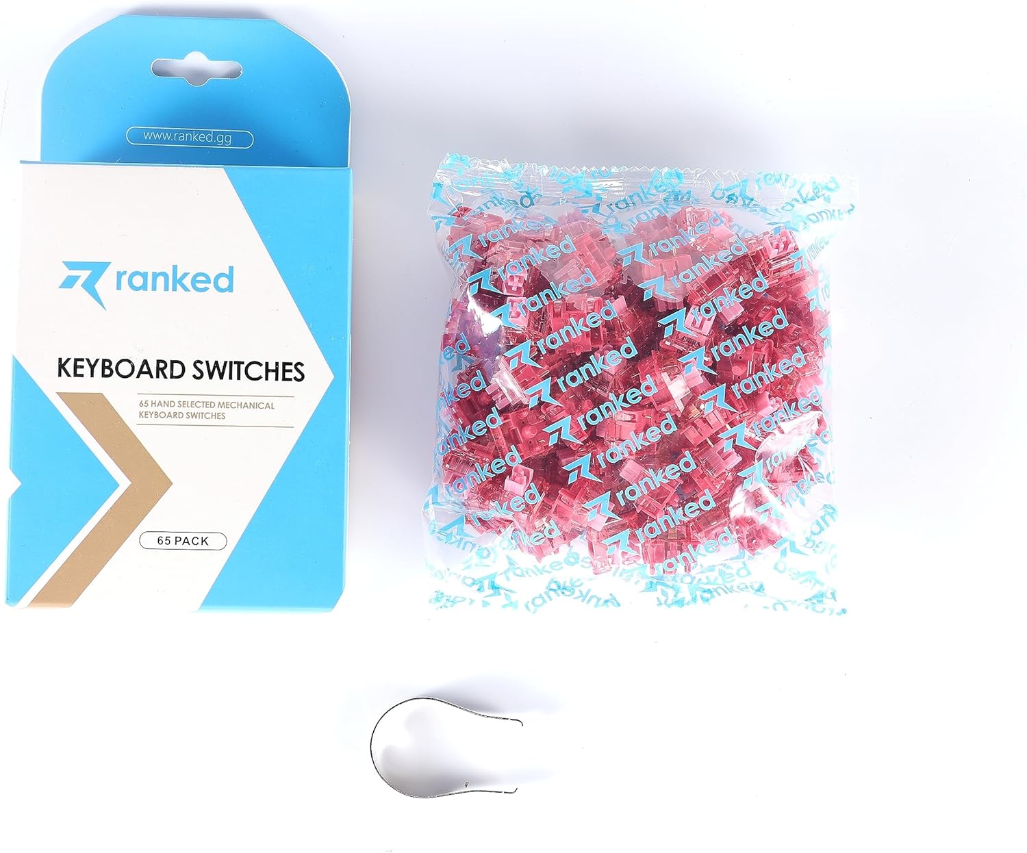 Ranked RS-1 Pro Interruptores mecánicos para teclados mecánicos de juegos  Montaje en PCB de 5 pines  Pre lubricado  Lineal silencioso 53cN por