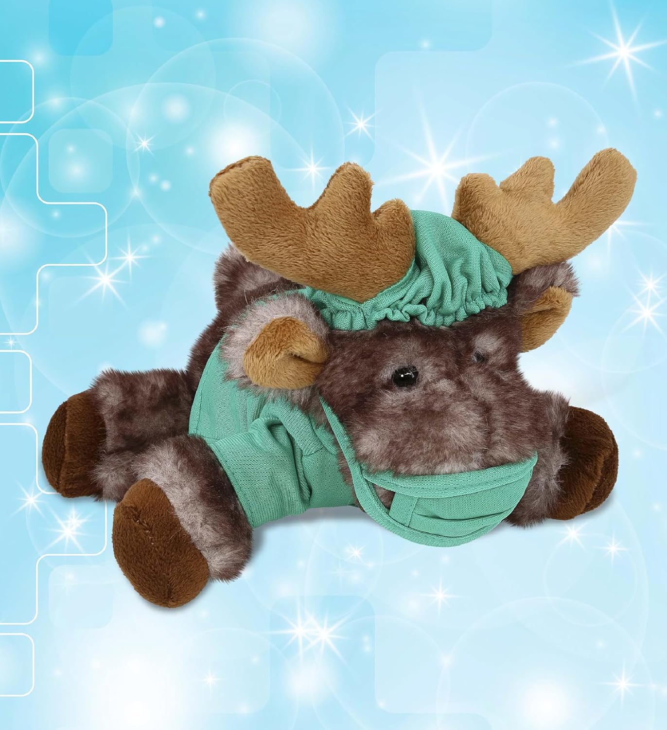 DolliBu Peluche de médico de alce mentiroso Brownish  Disfraz de médico de alce súper suave con bonito uniforme y traje de gorra, regalo con
