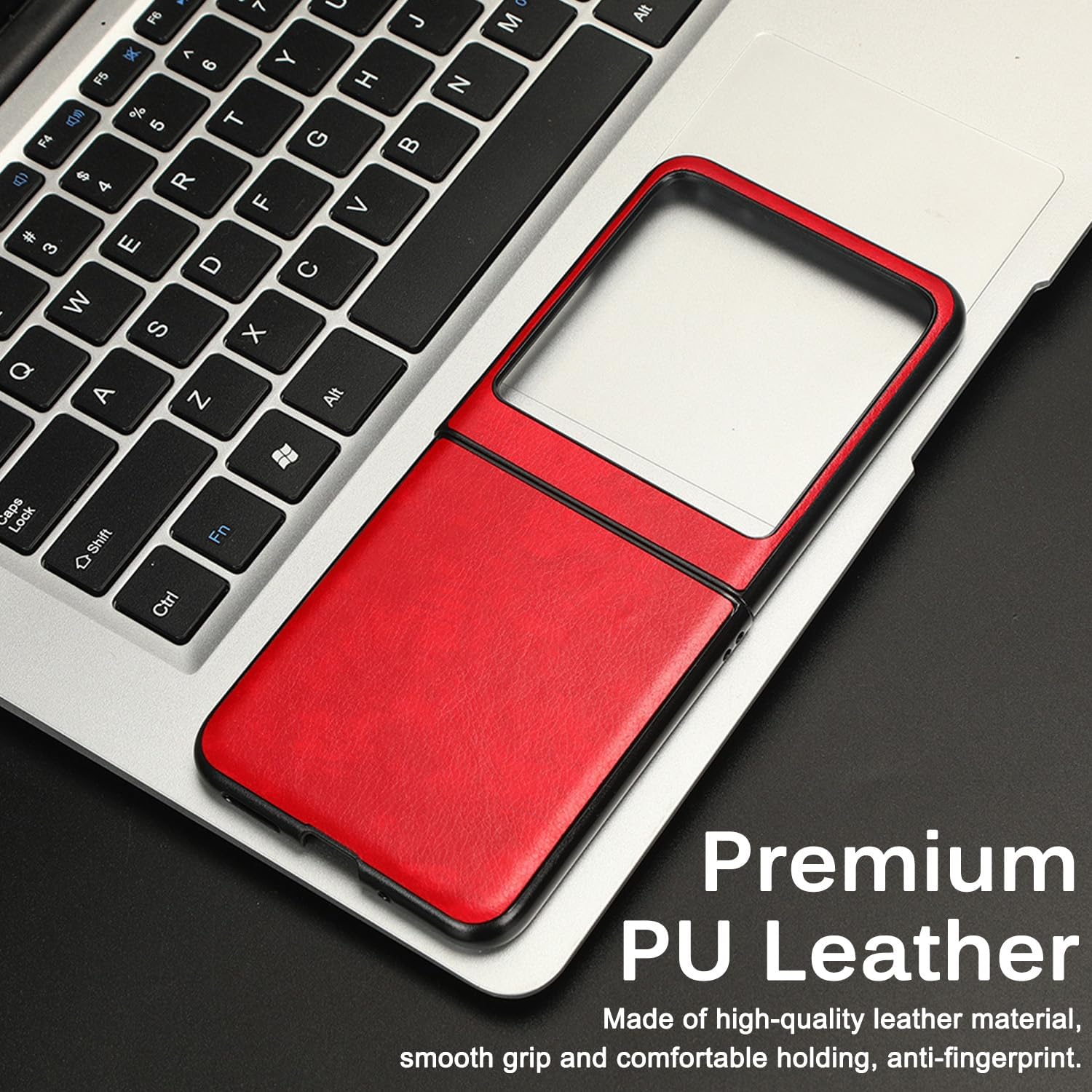 Miimall Funda protectora de piel resistente a los arañazos para Motorola Razr Plus 2023, Moto Razr Plus, color rojo