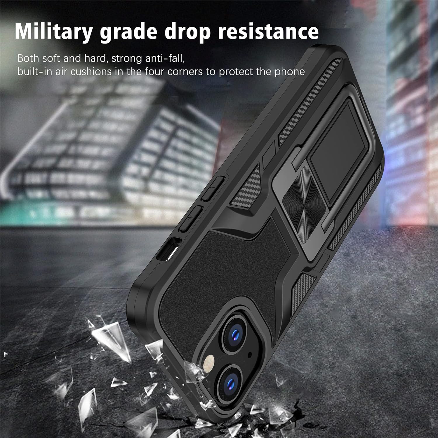 LMDAMZ Funda resistente para iPhone 13 Mini anticaídas, resistente grado militar, a prueba de golpes, doble protección (TPU+PC), funda magnética