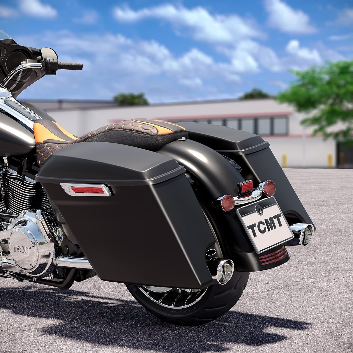 TCMT Alforjas extendidas de 5 pulgadas para Harley Touring CVO Road Glide Road King Street Glide Electra Glide Ultra Classic 2014-2023