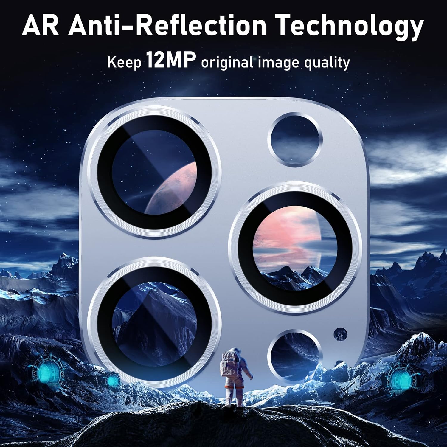 UniqueMe Protector de lente de cámara para iPhone 13 ProiPhone 13 Pro Max, fuerte protección contra caídas no se cae fácilmente Cubierta de pantalla
