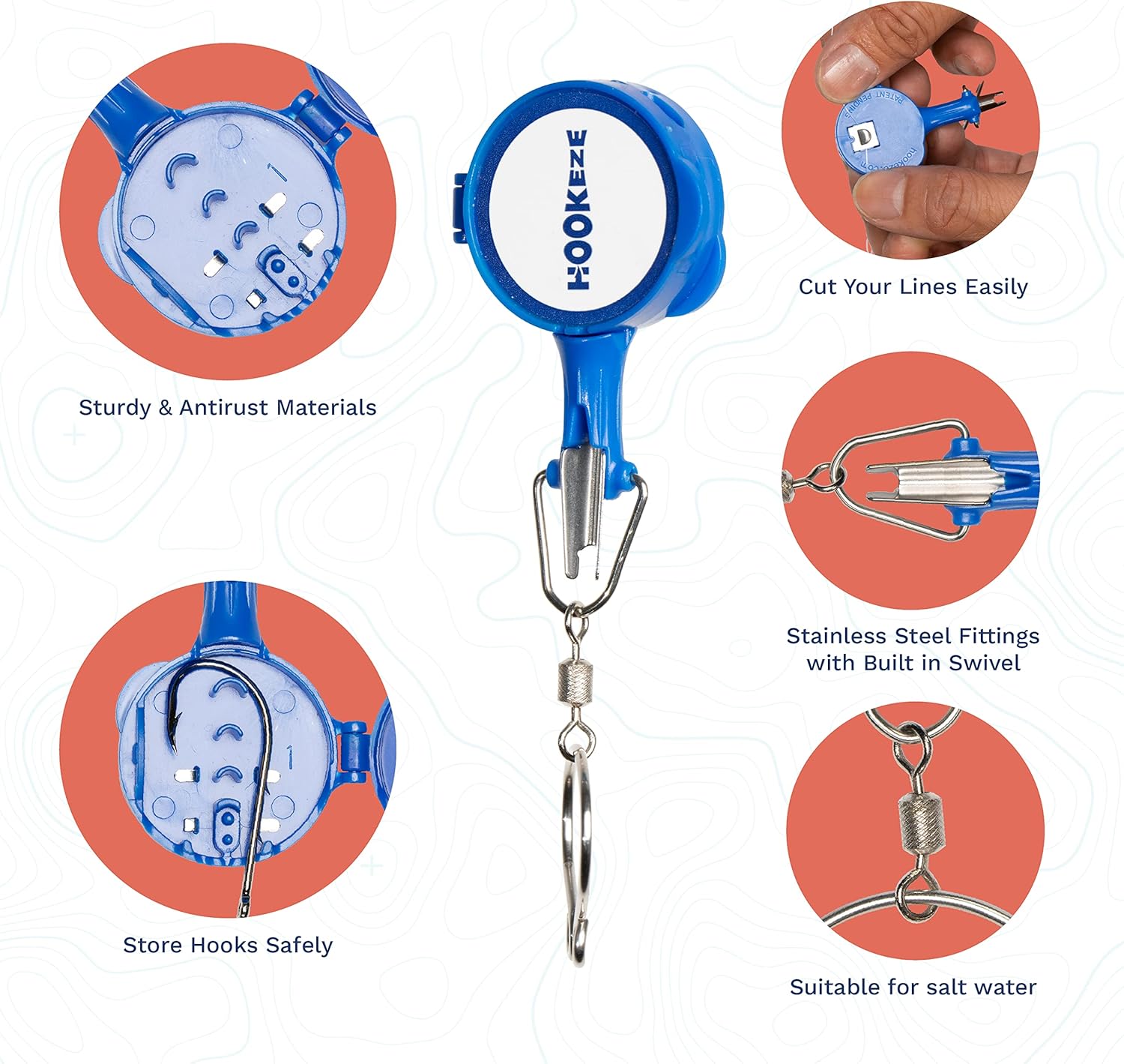 HOOK-EZE Herramienta para atar nudos de pesca  Protege de los anzuelos de pescado  Ata nudos de pesca fácilmente  Gadgets geniales para pescadores