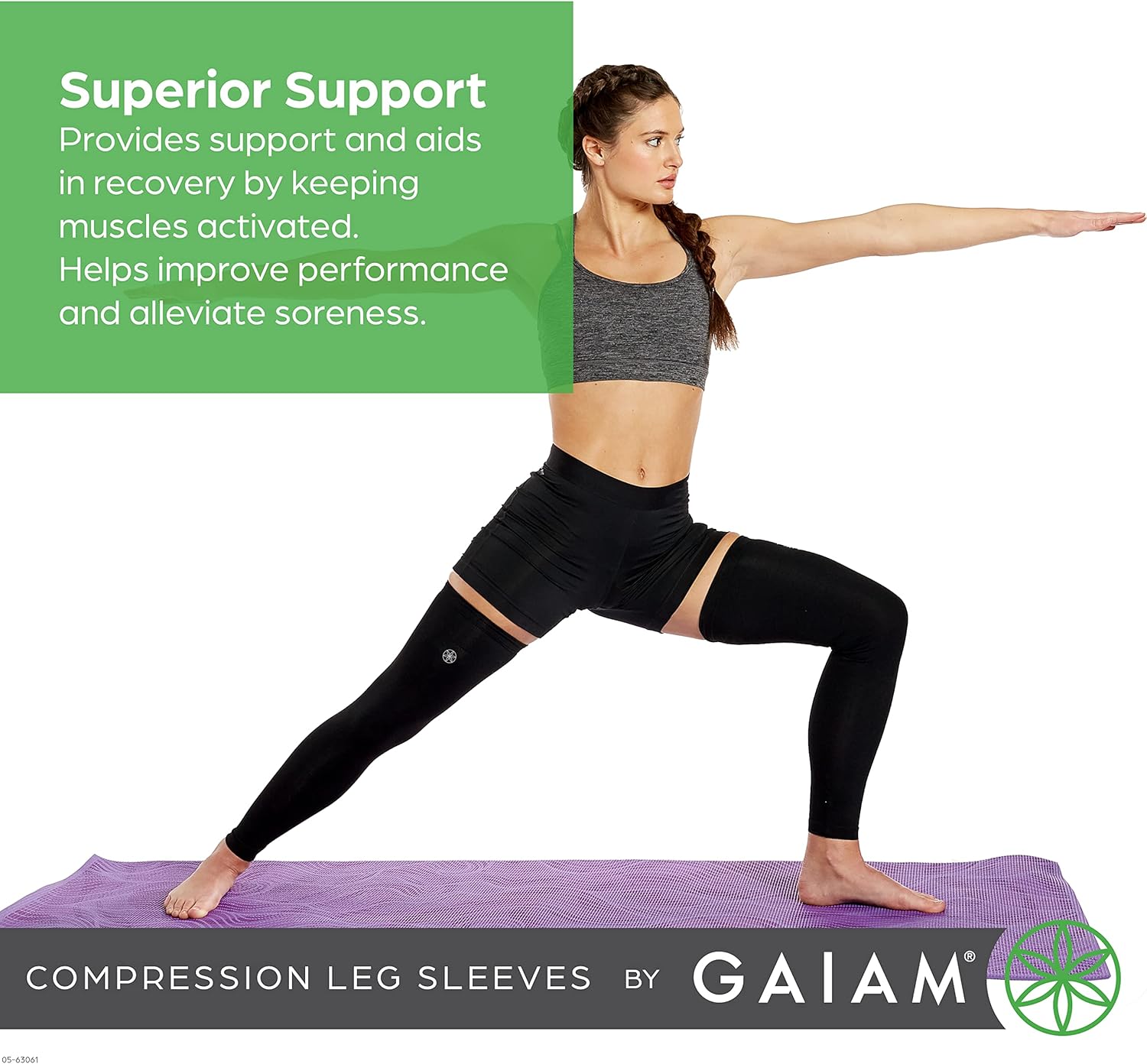Gaiam – Mangas de compresión de yoga, par de mangas para pilates, entrenamiento, fitness general, soporte de ajuste cómodo para los músculos, se