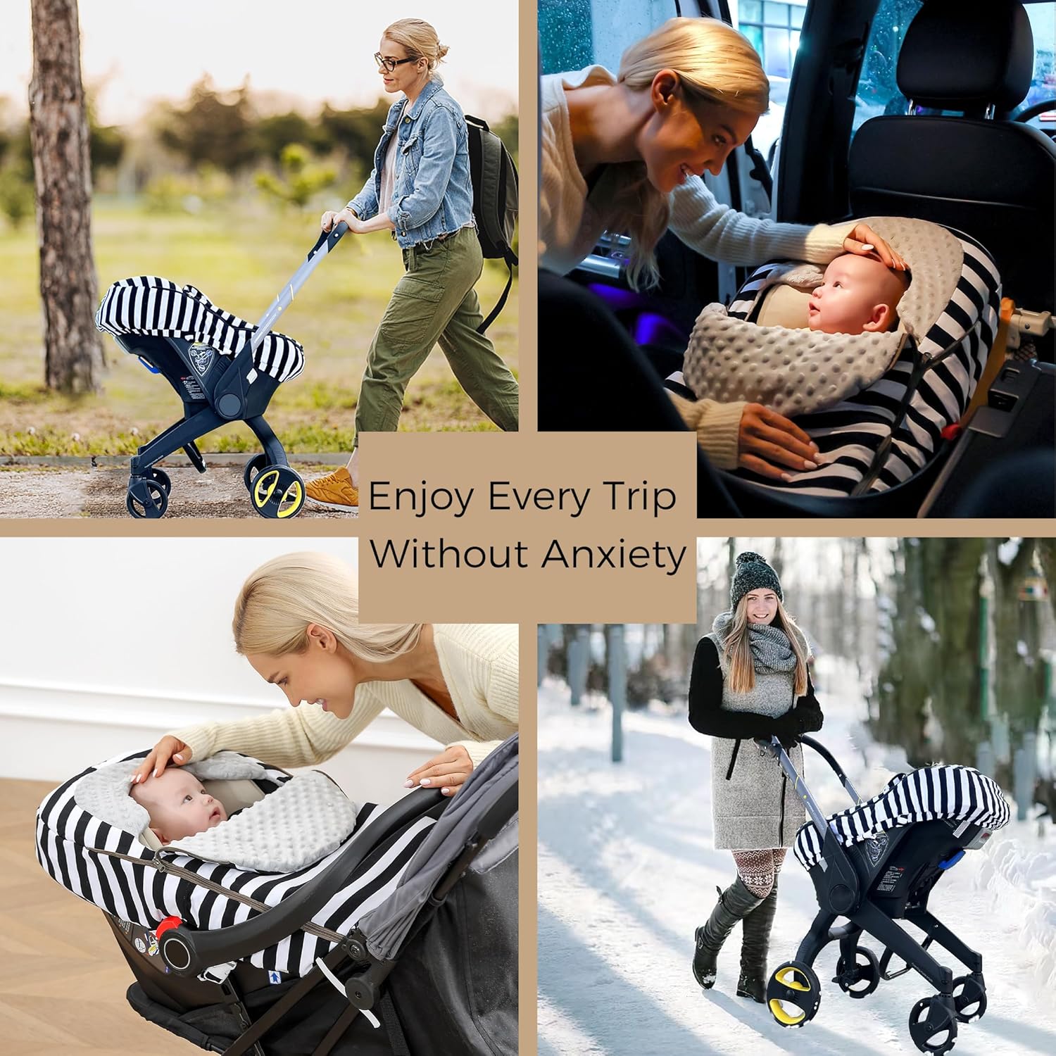 Funda de asiento de automóvil para bebé, funda resistente al invierno para asiento de automóvil y cochecito, toldo para asiento de automóvil para