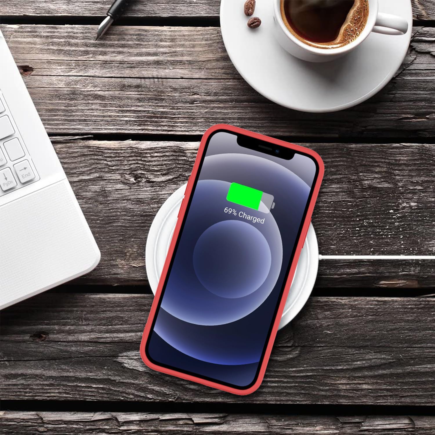 EasyAcc Funda delgada para iPhone 12, funda delgada de poliuretano termoplástico negro mate, perfil de acabado suave, cubierta protectora compatible
