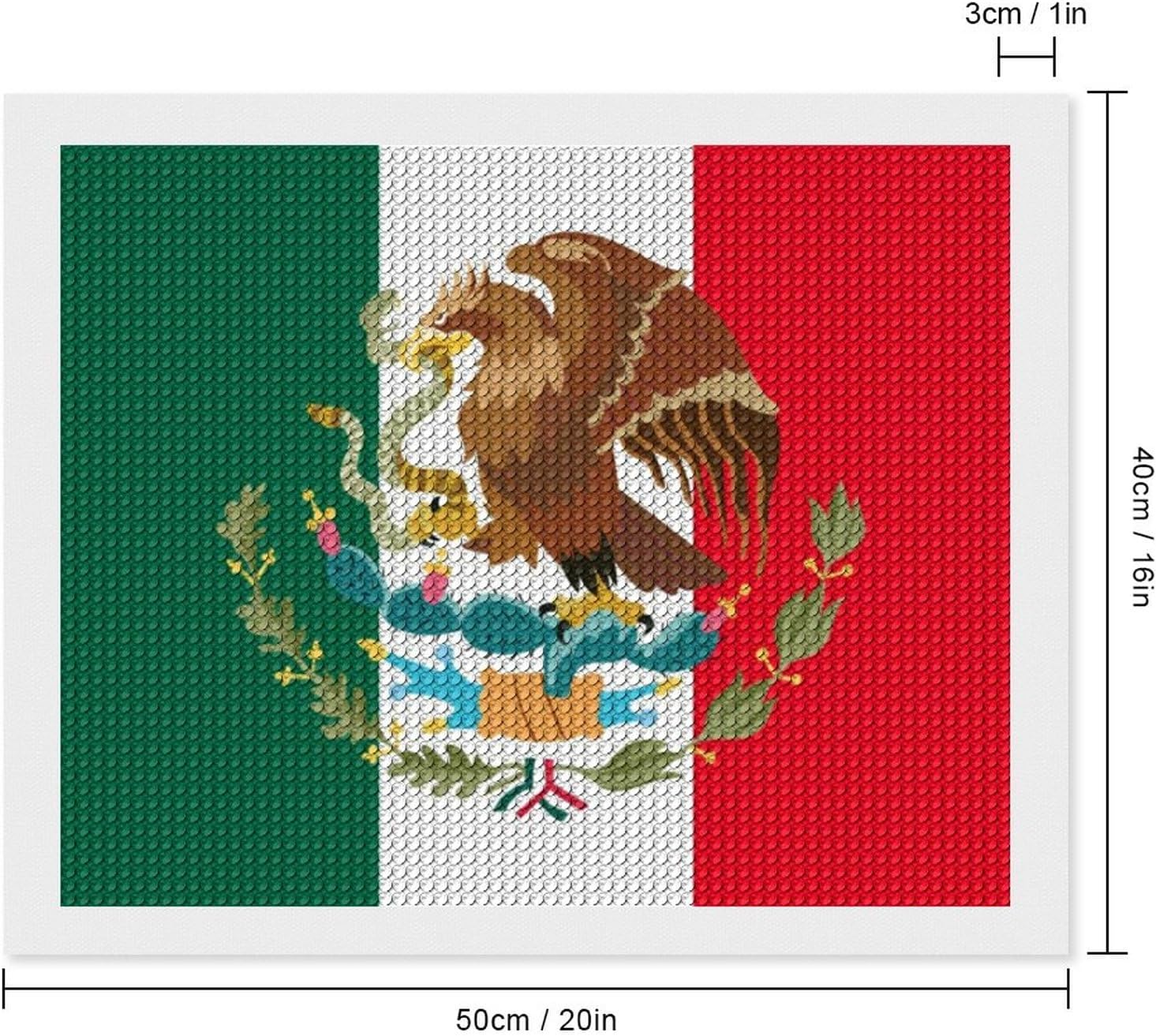 Kits de pintura de diamantes con bandera mexicana para adultos, taladro completo 5D, manualidades para decoración de pared del hogar, regalo