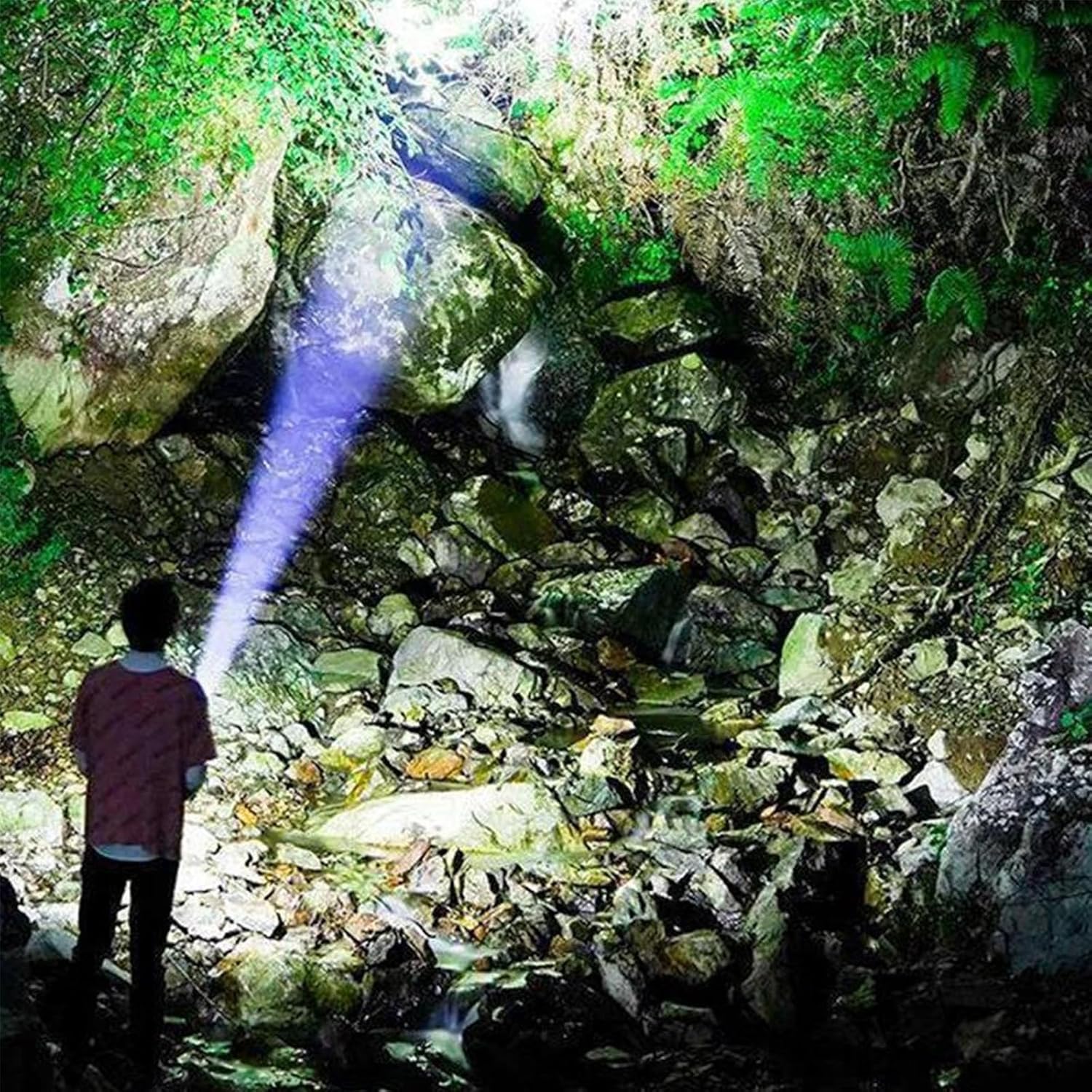 Linterna LED súper brillante recargable para campamento, lámpara de mesa, 4 modos con luz de trabajo COB, IPX6 impermeable, potente luz de flash de