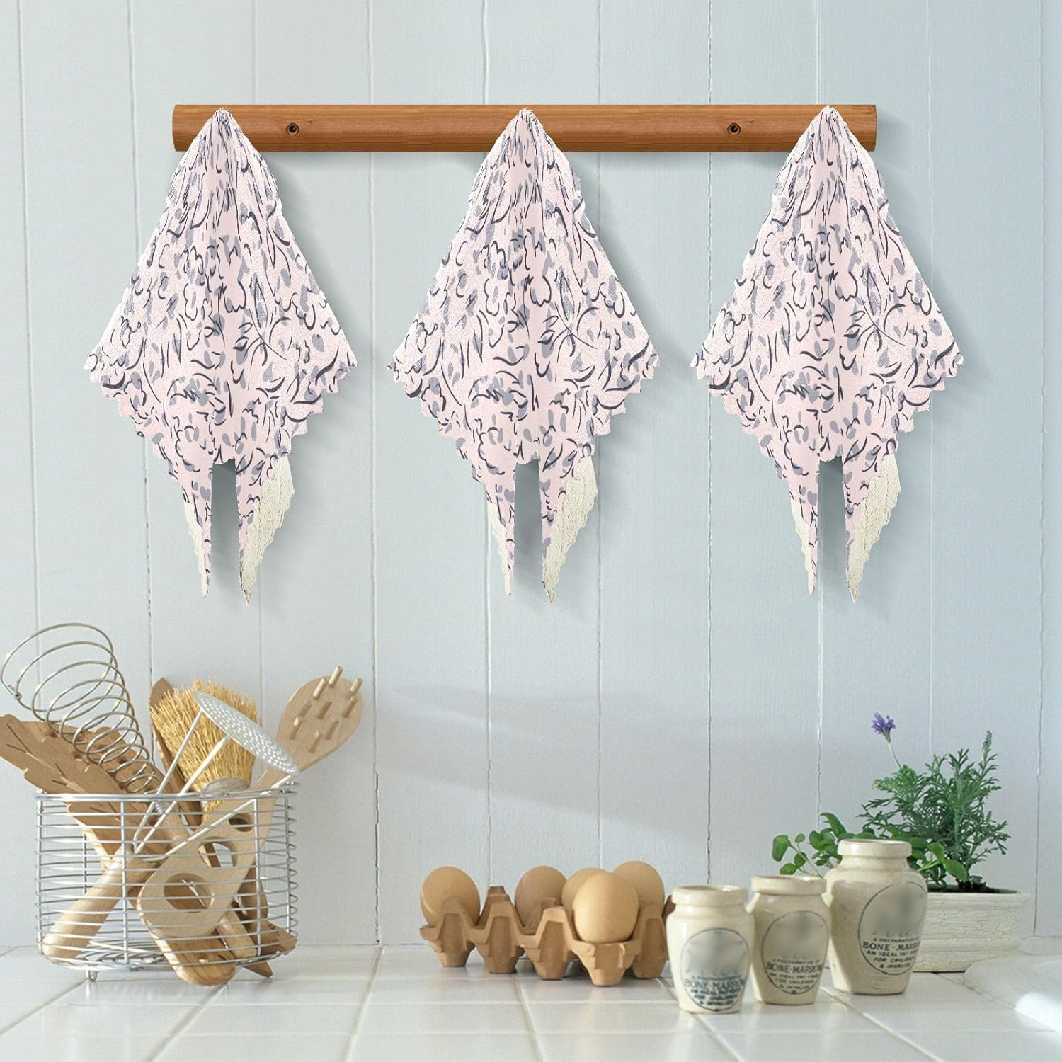 FRODOTGV Floral Outline Mid Century Modern Quality Print Microfiber Towels Kitchen Quick Dry 6 Pack Kitchen Accessories for Cooking for Countertop