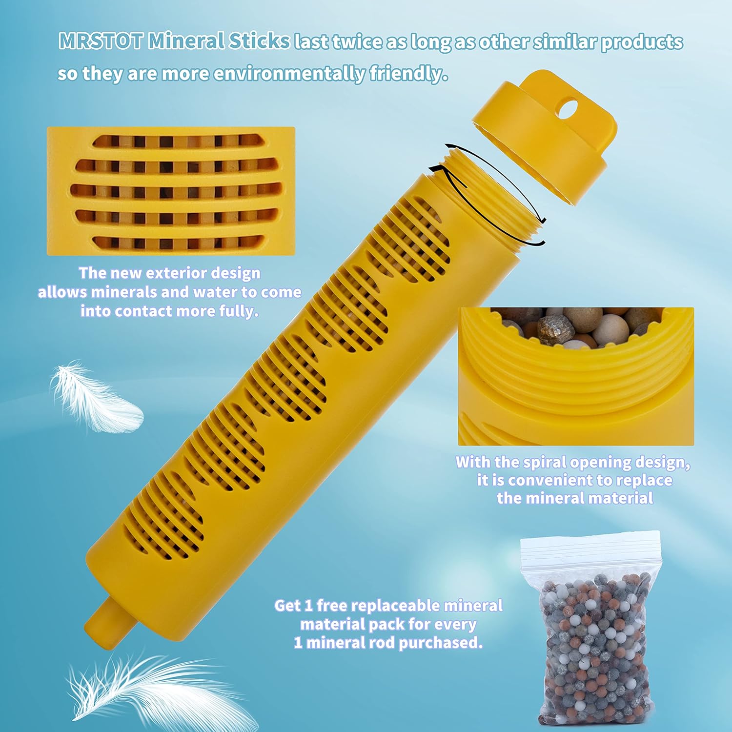 Natuer – Barra mineral para bañera de hidromasaje, barra mineral para bañera de hidromasaje, 2 varillas para productos químicos de bañera de