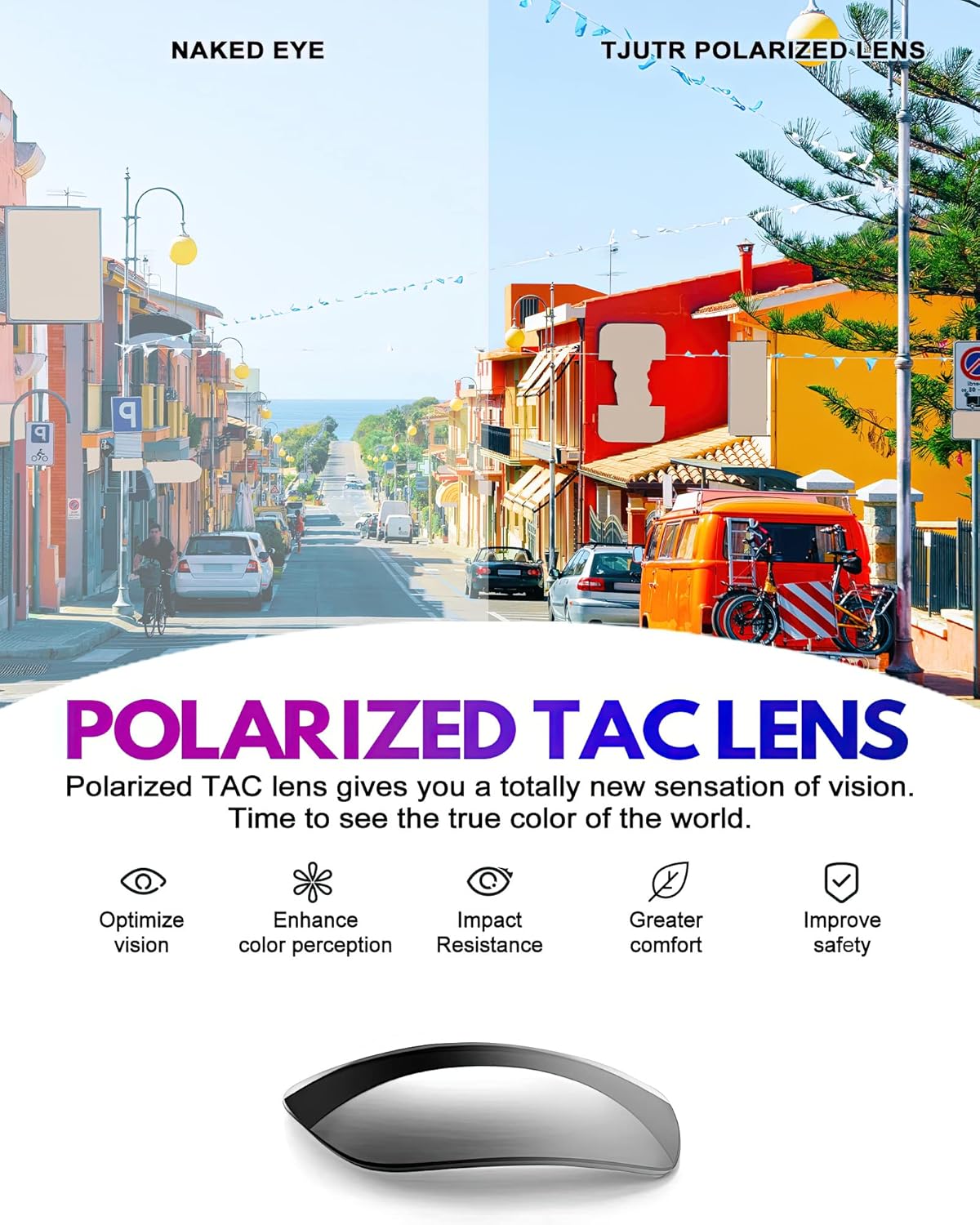 TJUTR Lentes de sol deportivos polarizados para hombres y mujeres, lentes de sol envolventes con lente UV400 para ciclismo, pesca, correr