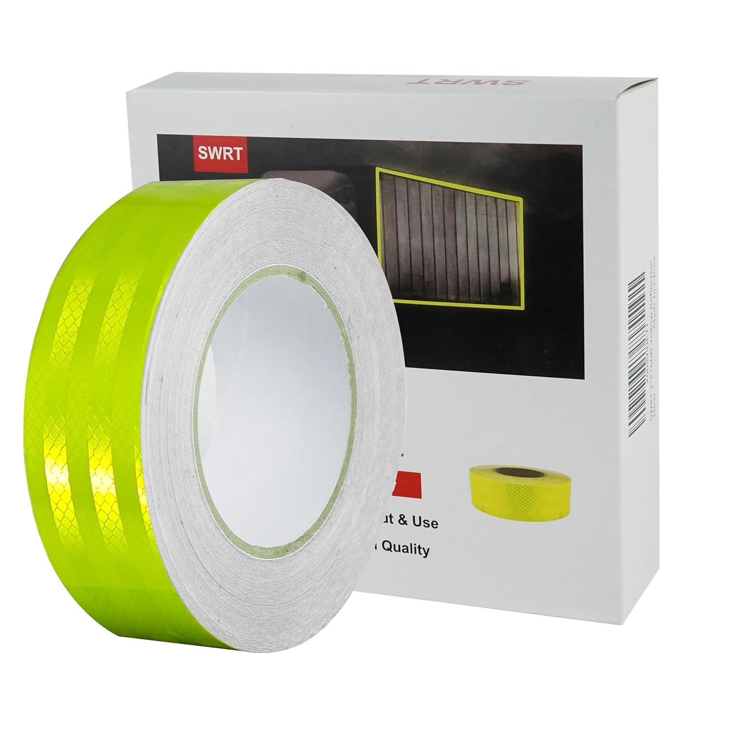 Cinta reflectante de 2 pulgadas x 30 pies para exteriores, impermeable, DOT-C2, resistente a la decoloración, amarillo fluorescente, cinta