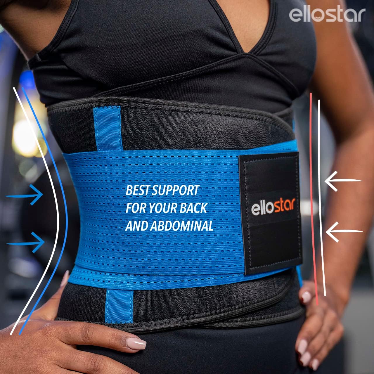 ellostar Entrenador de cintura para mujer banda de sudor para grasa del vientre, control de abdomen, soporte de espalda, faja moldeadora de