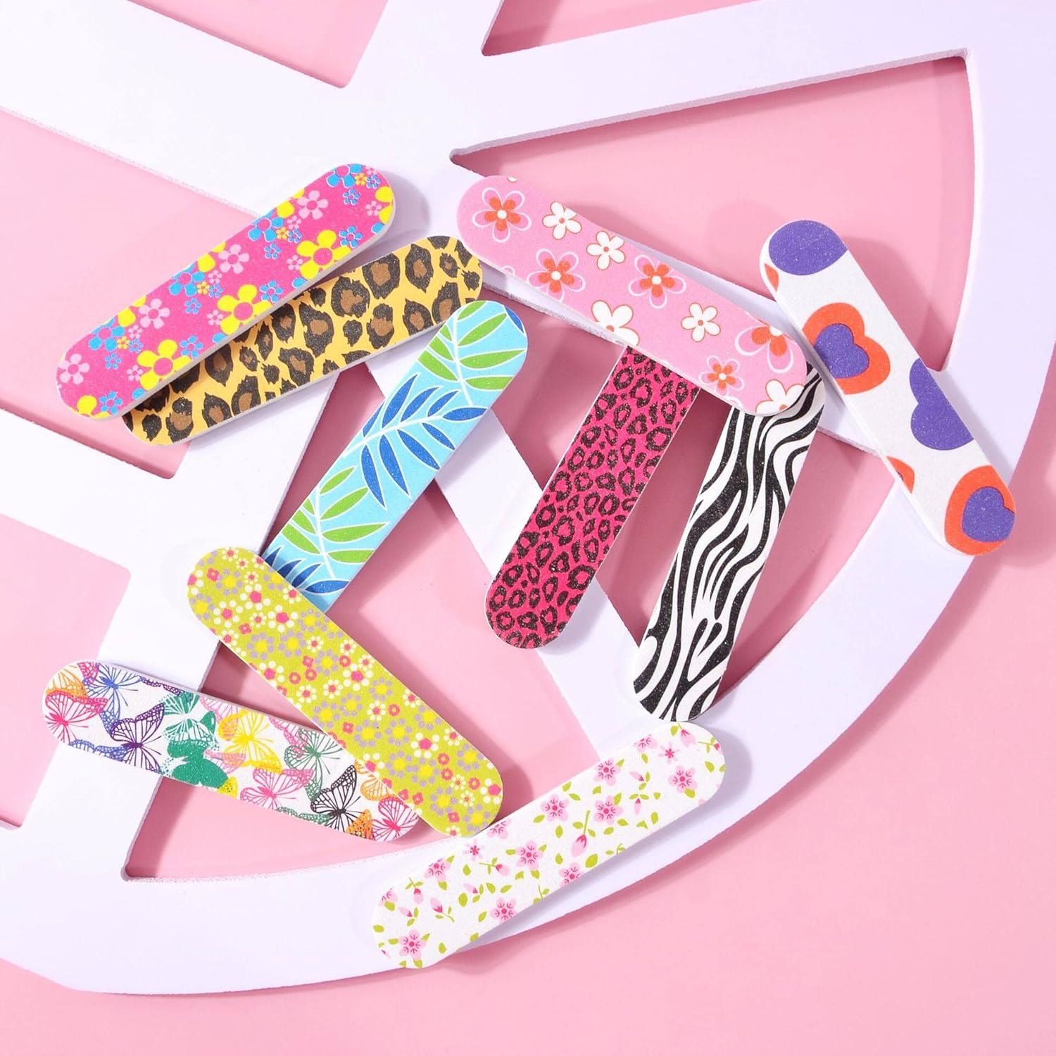 20 unidades coloridas mini limas de uñas de doble cara, bloque de pulido de uñas, tablero de esmeril, tira de pulido de gel para manicura, pedicura,