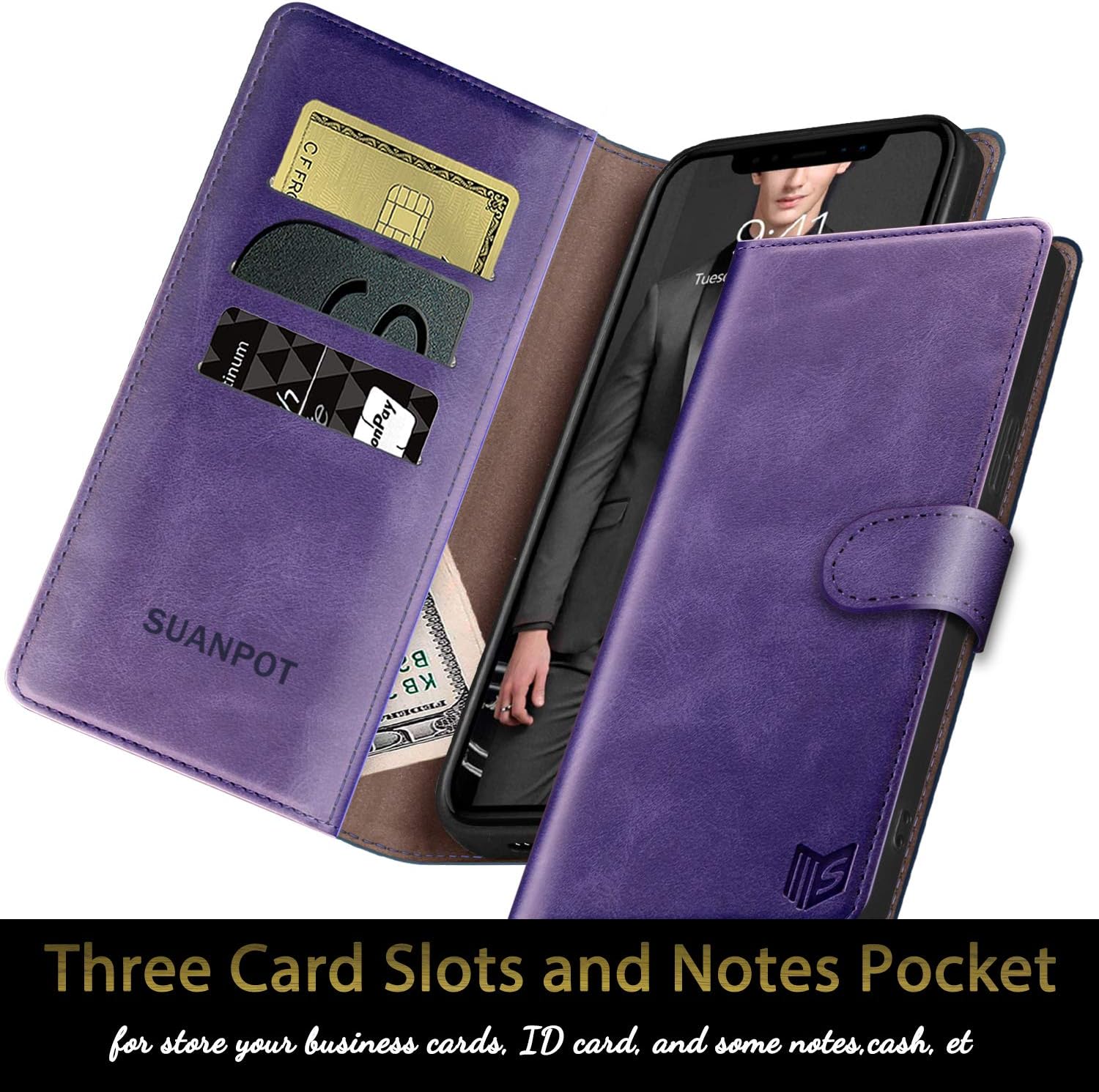 SUANPOT Funda de piel tipo cartera para Samsung Galaxy S20 FE con bloqueo RFID, tarjetero de crédito, libro de folio con tapa para teléfono celular